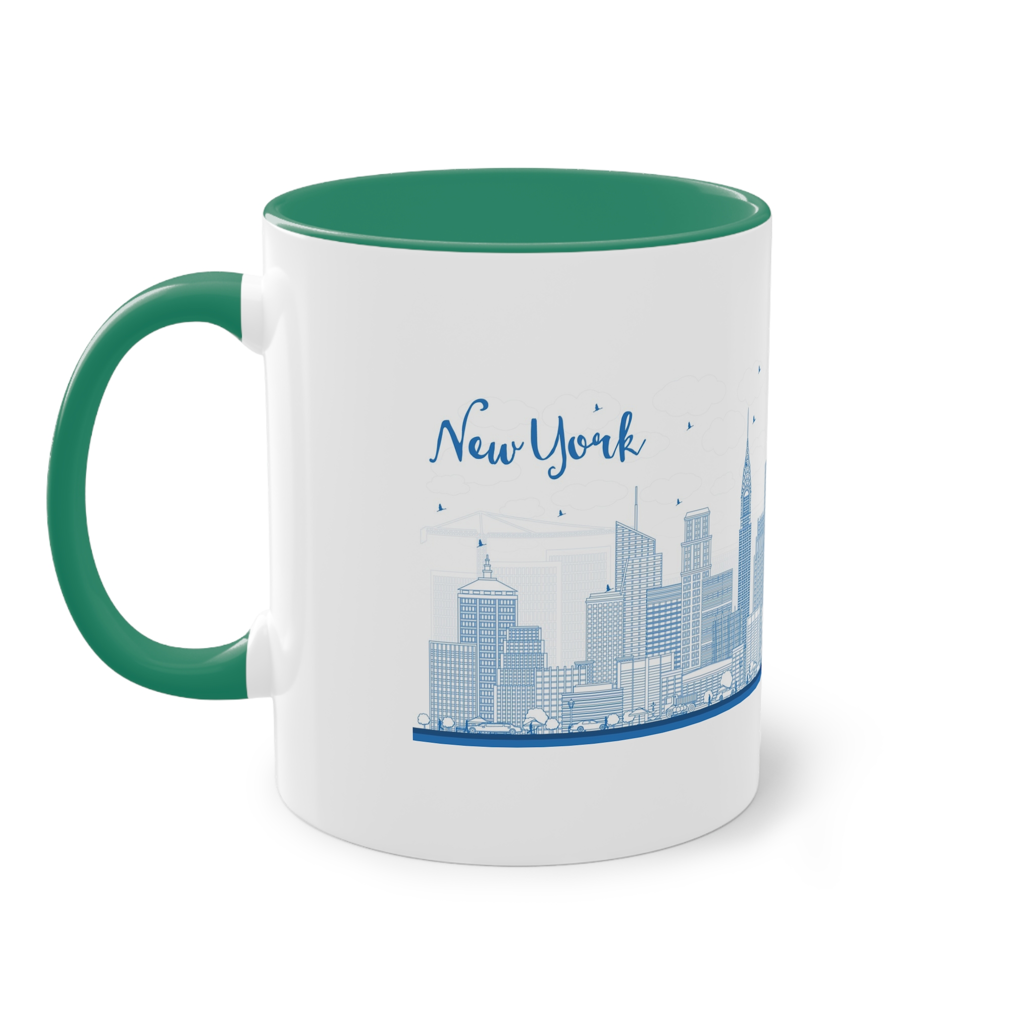 New York New Outline Two Tone Coffee Mug 11oz - Image 31