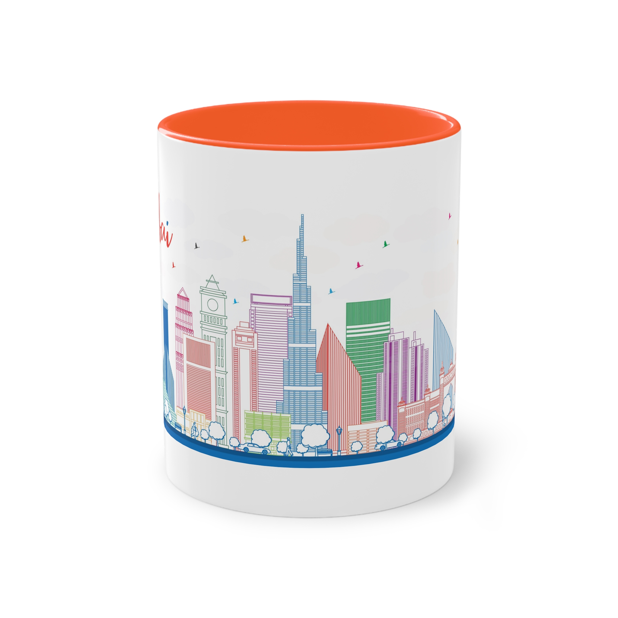 Dubai Outline Color Two Tone Coffee Mug 11oz - Image 13