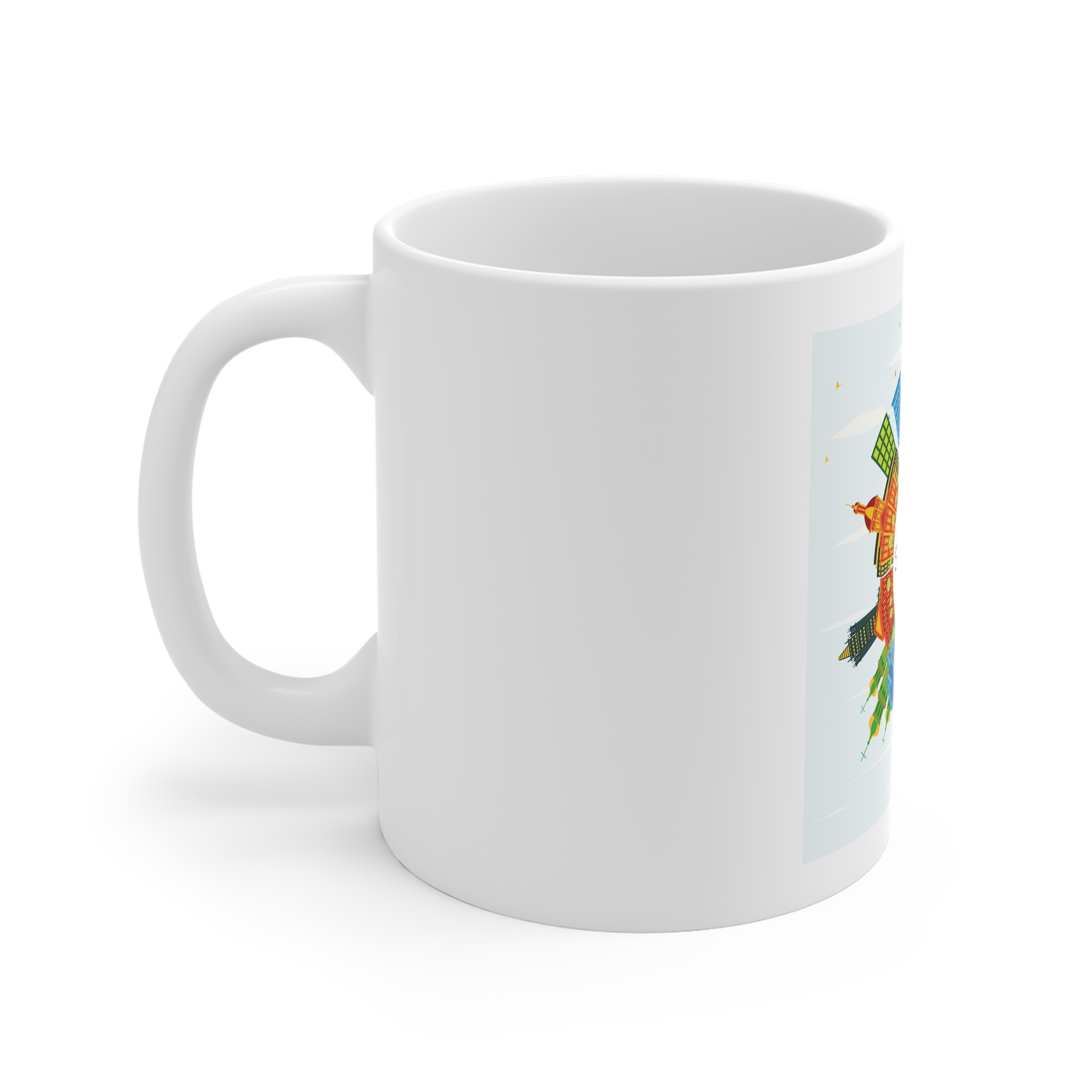 Saransk Color Circle Cloud 11oz White Mug - Image 2