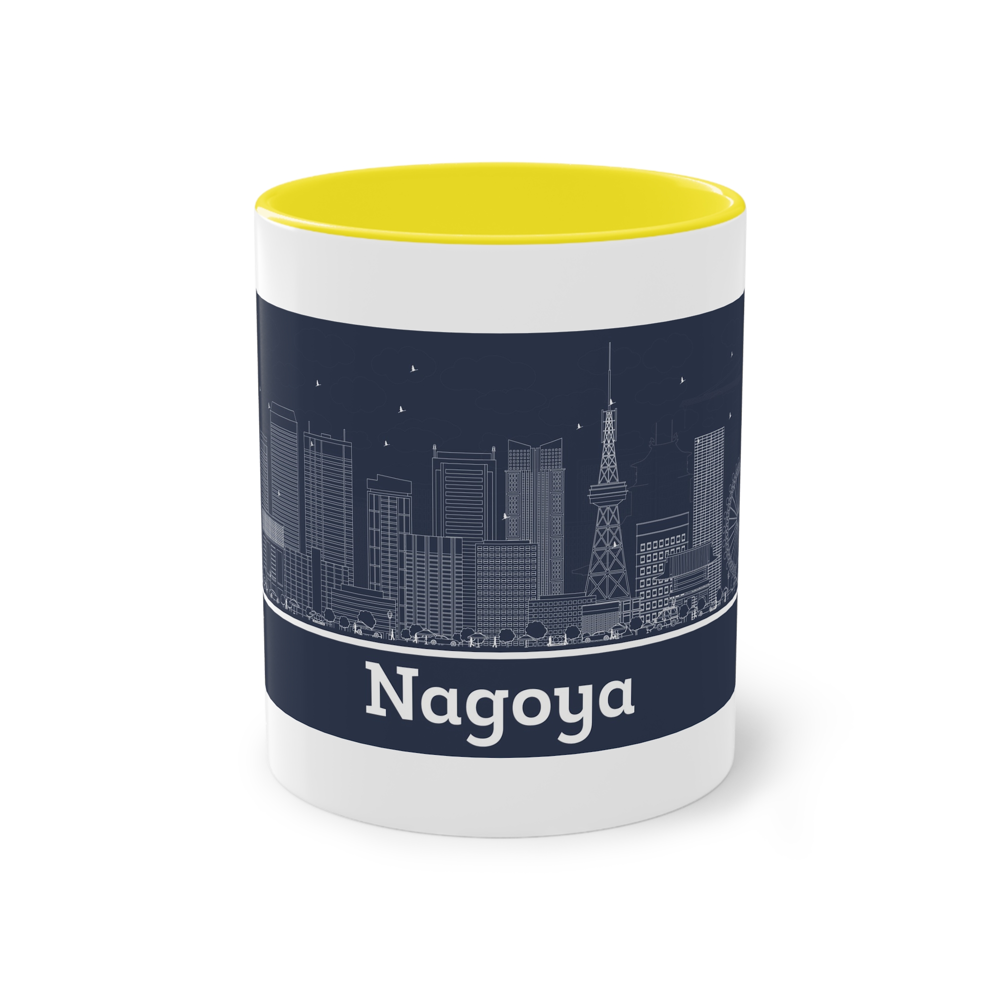 Nagoya Outline Inverse Two Tone Coffee Mug 11oz - Image 21