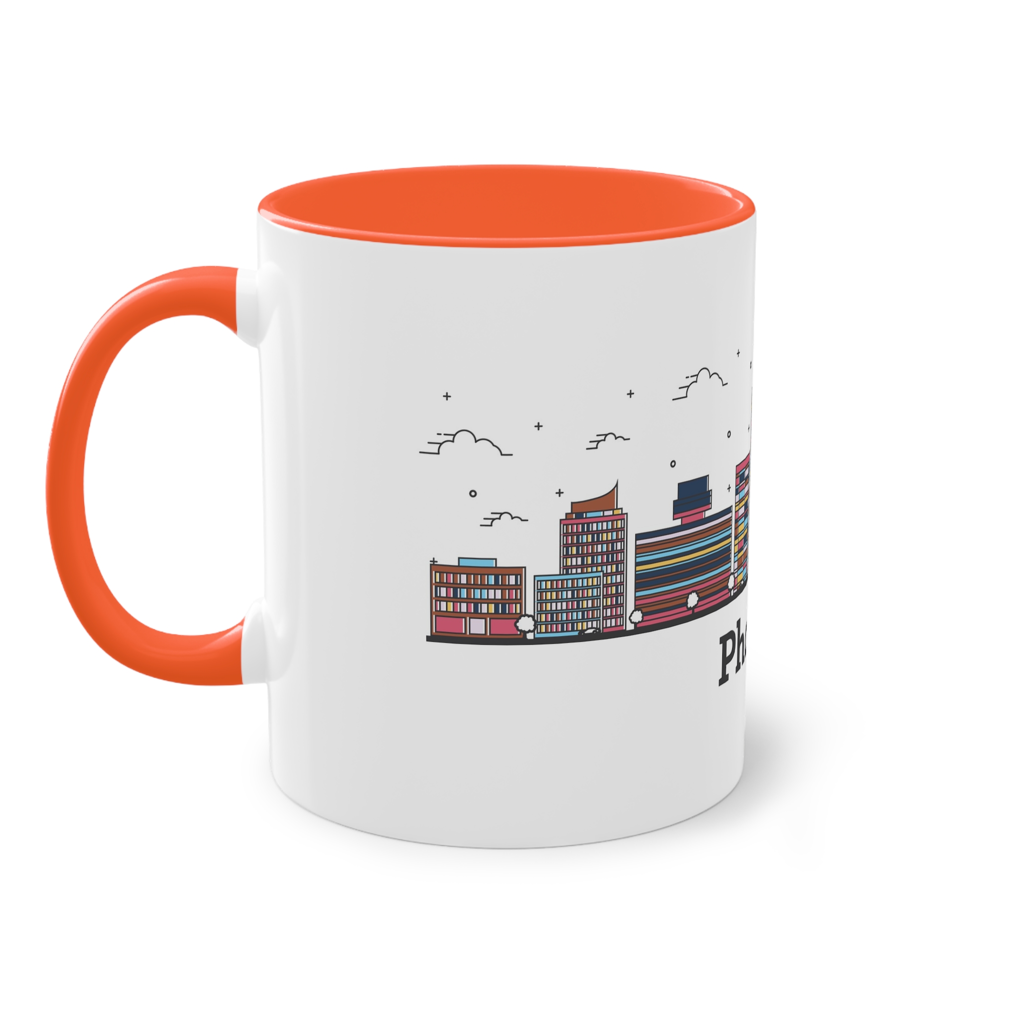 Phoenix Outline Bold Color Two Tone Coffee Mug 11oz - Image 15