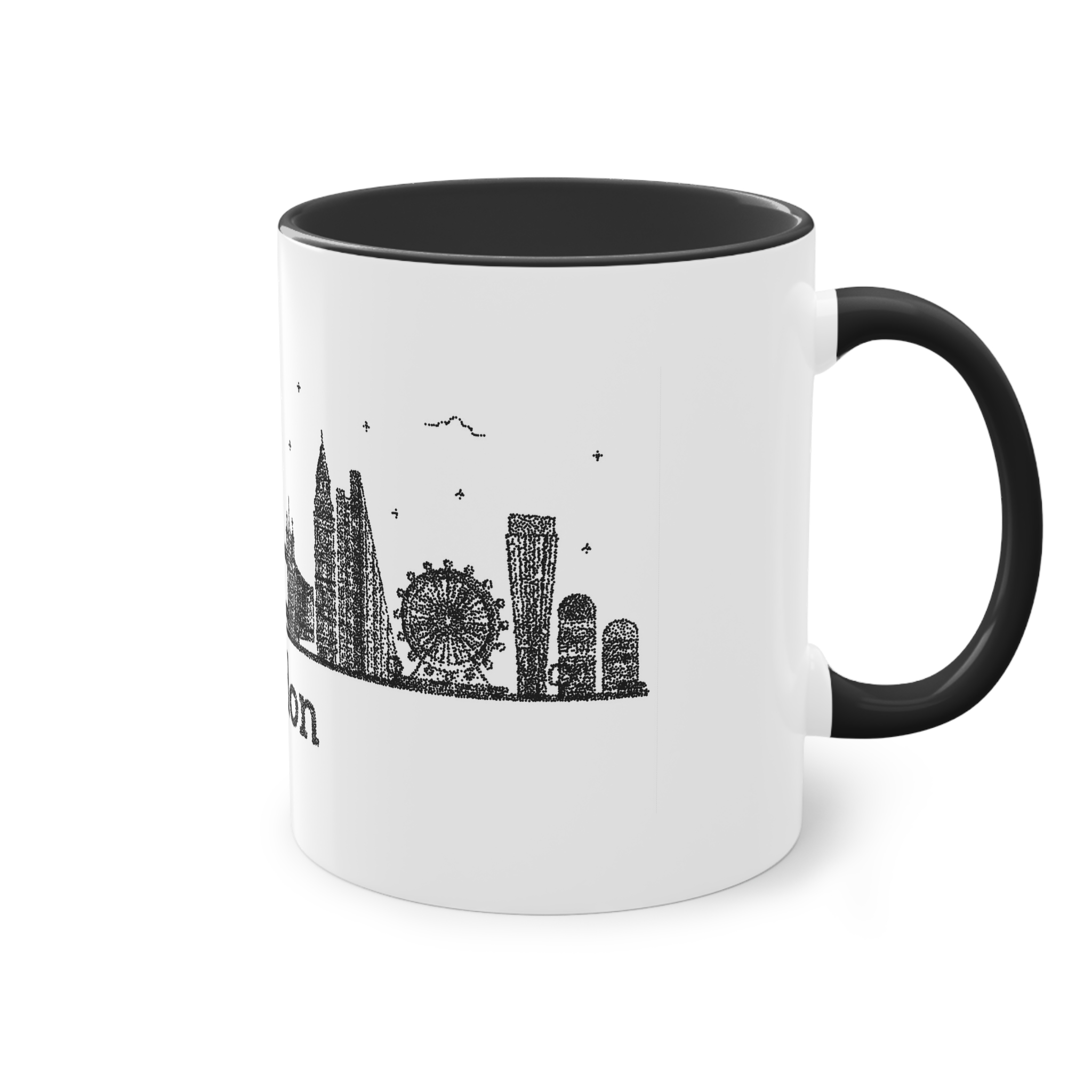 London Outline Bold Color Texture Two Tone Coffee Mug 11oz - Image 12