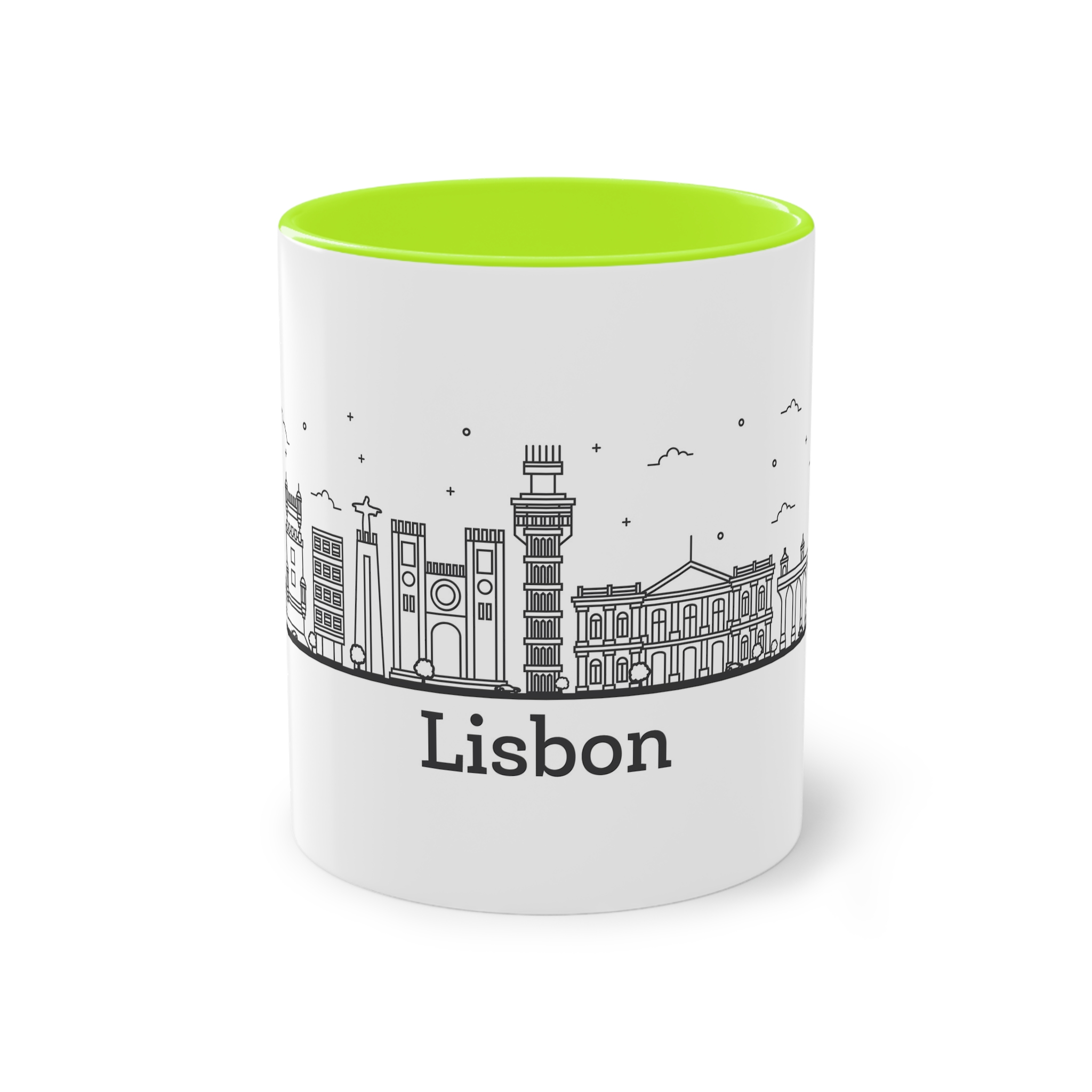 Lisbon Outline Bold Two Tone Coffee Mug 11oz - Image 25
