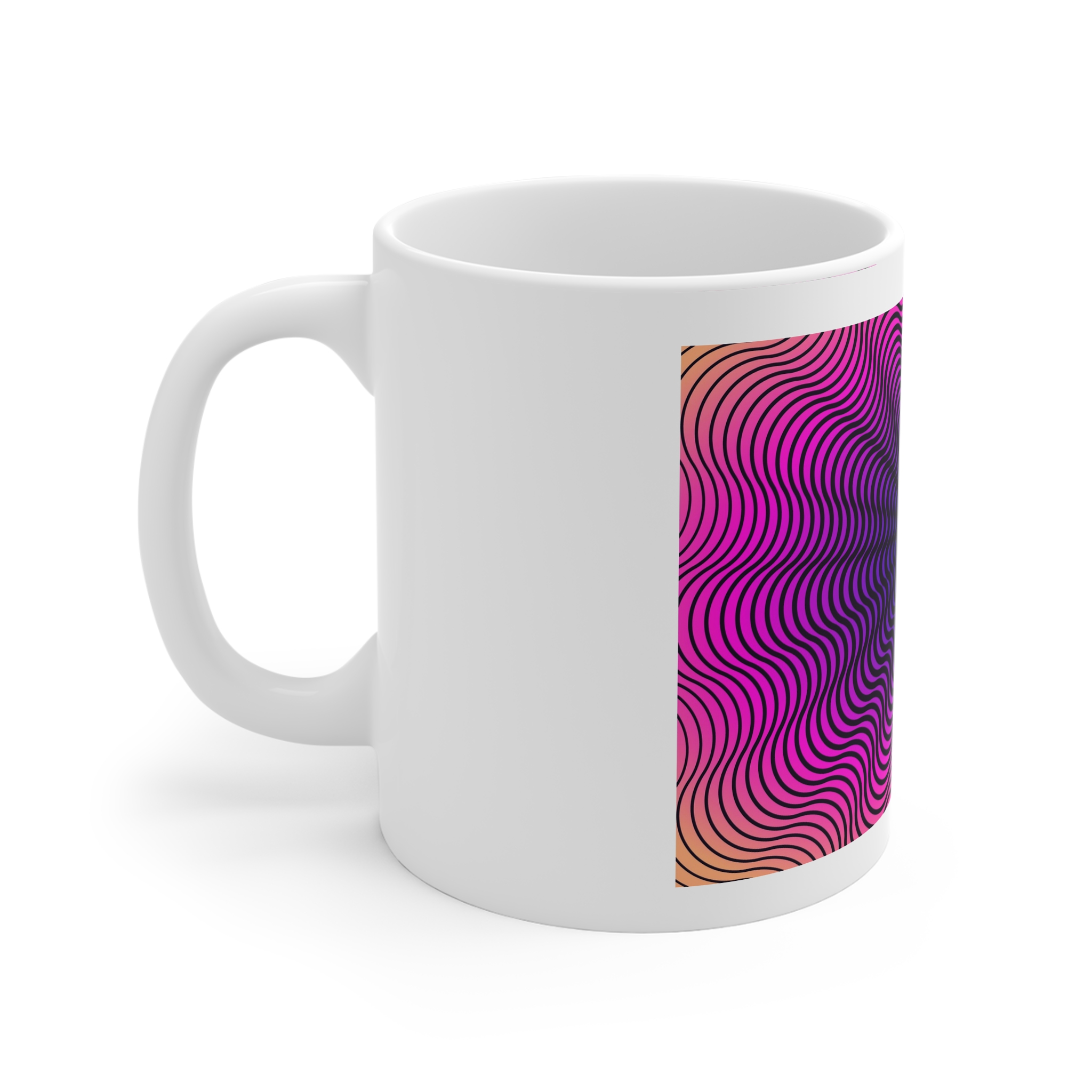 Psychedelic Optical Illusion Background 11oz White Mug - Image 2