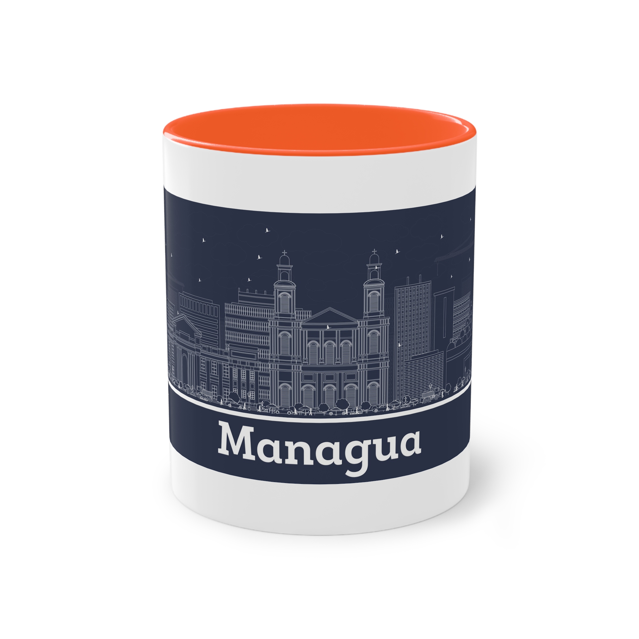 Managua Outline Inverse Two Tone Coffee Mug 11oz - Image 13