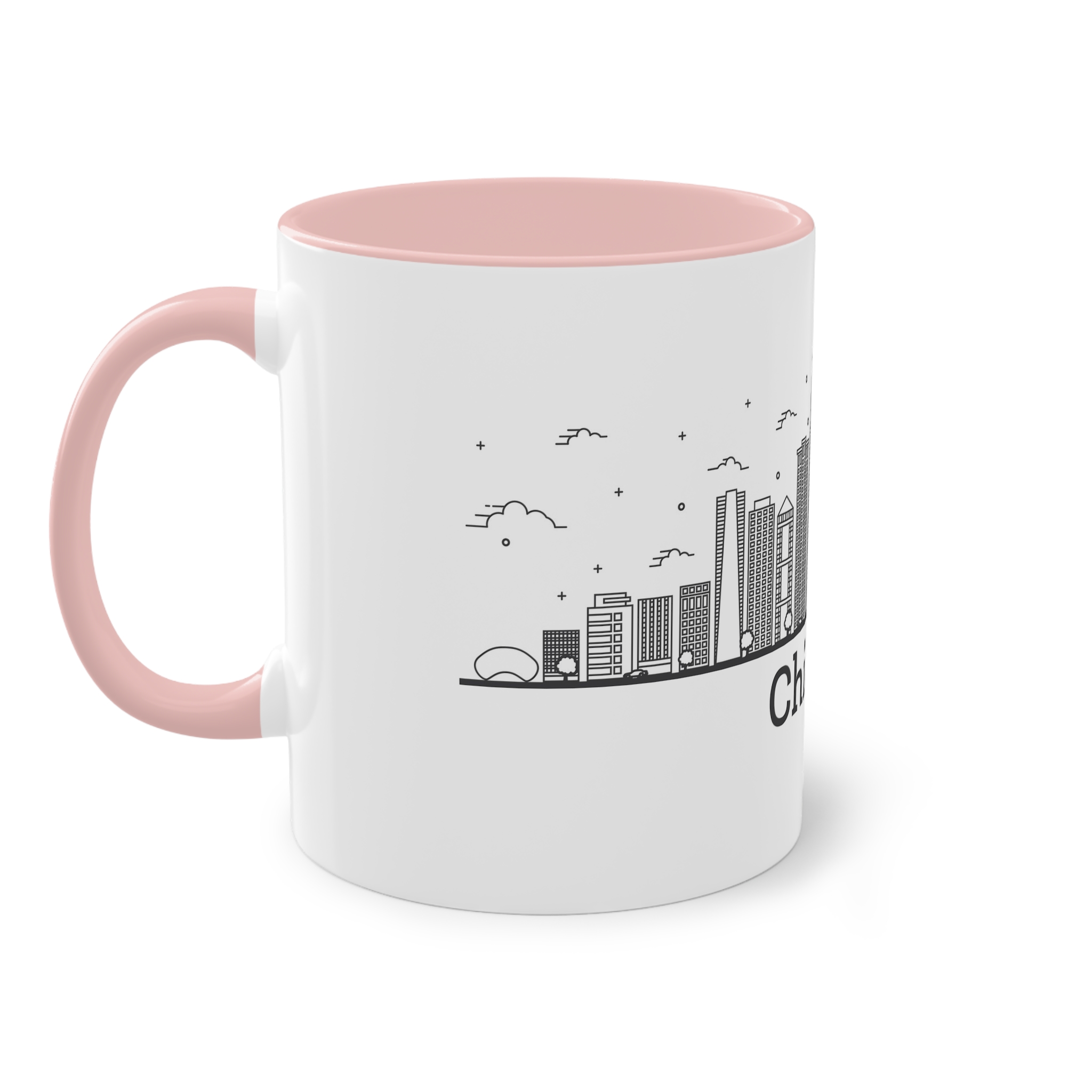 Chicago Outline Bold Two Tone Coffee Mug 11oz - Image 47