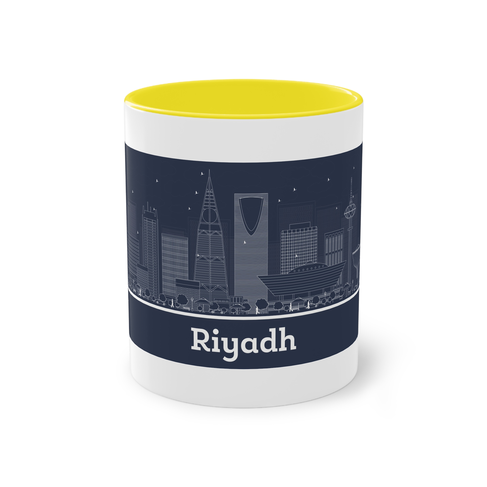 Riyadh Outline Inverse Two Tone Coffee Mug 11oz - Image 21