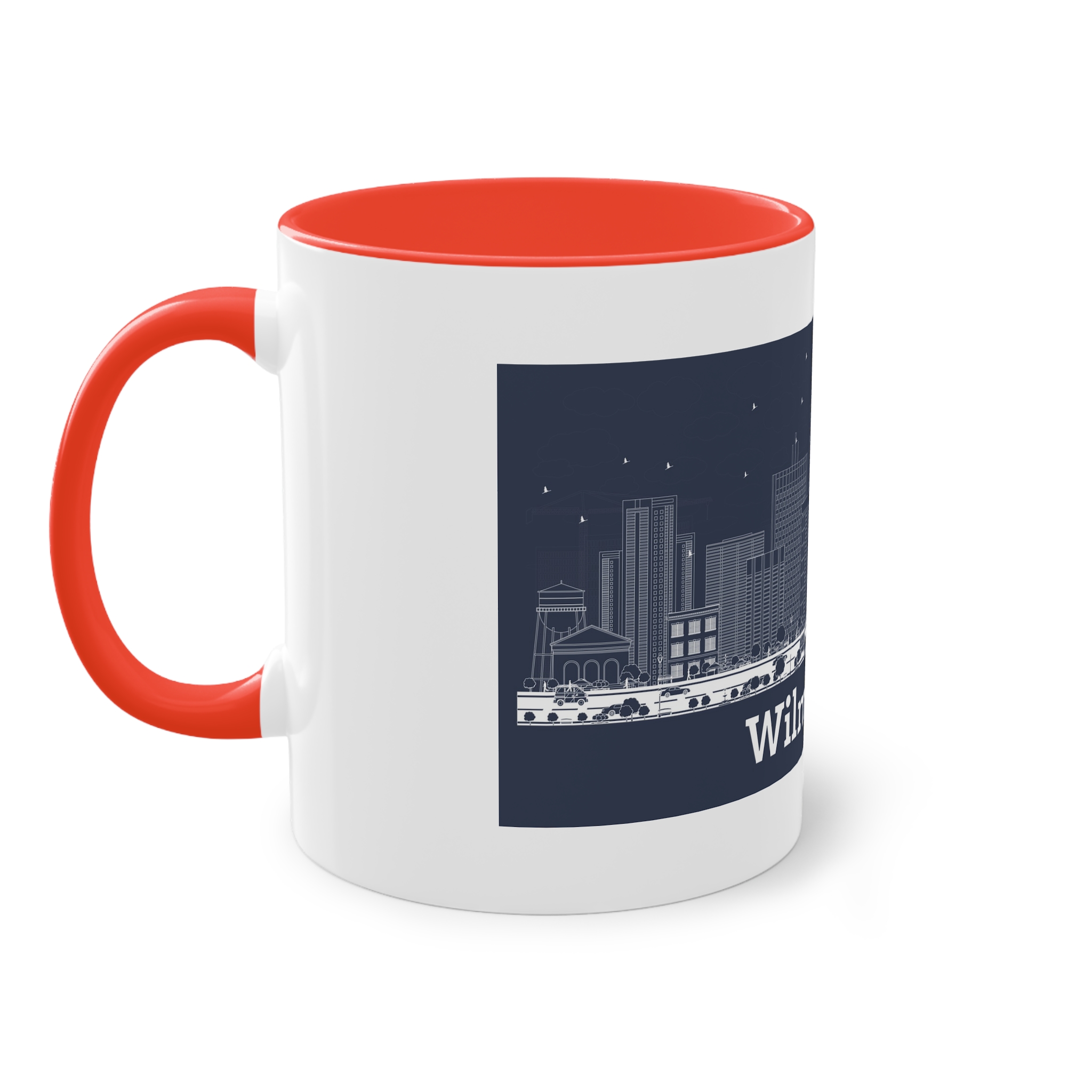 Wilmington Outline Inverse Two Tone Coffee Mug 11oz - Image 3