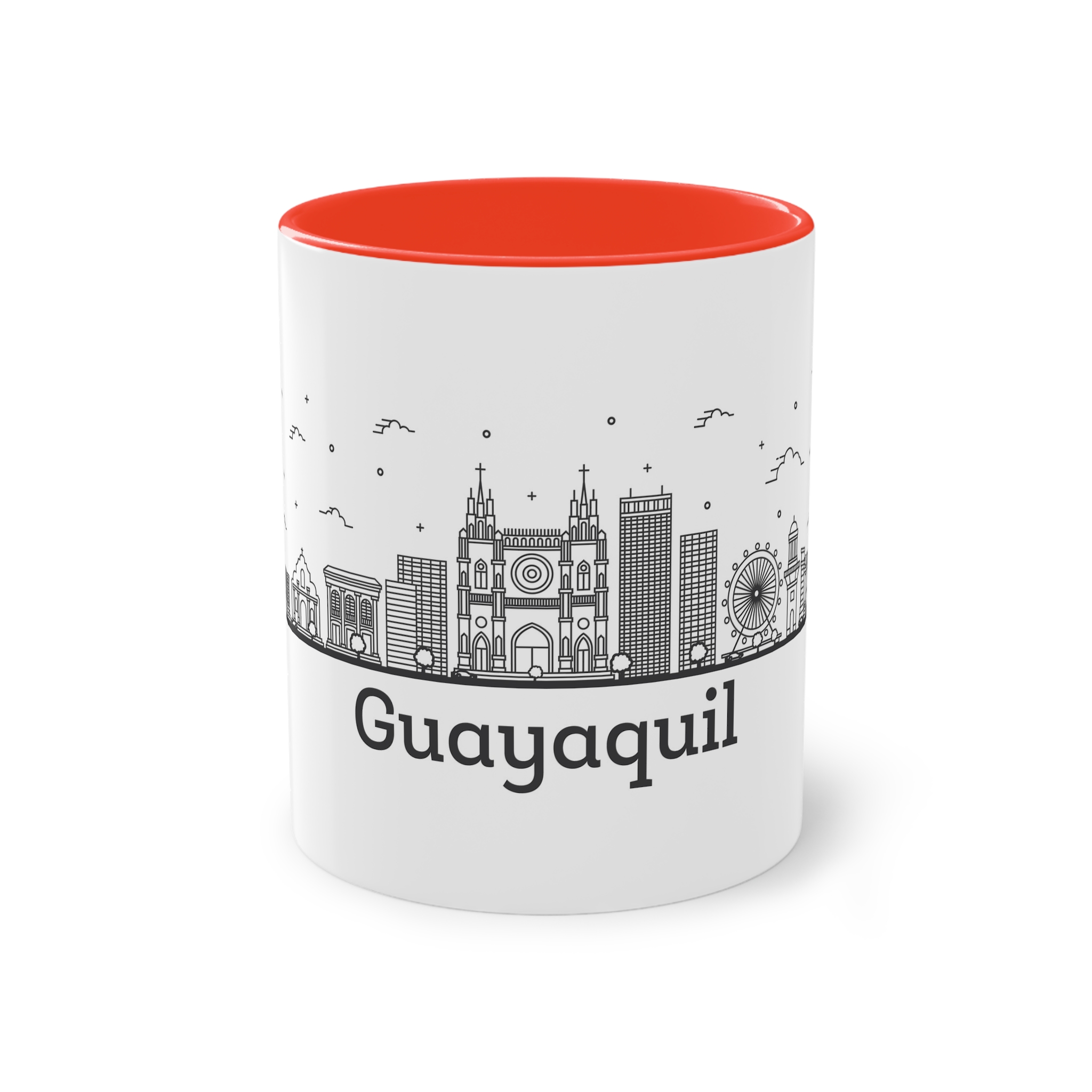 Guayaquil Outline Bold Two Tone Coffee Mug 11oz
