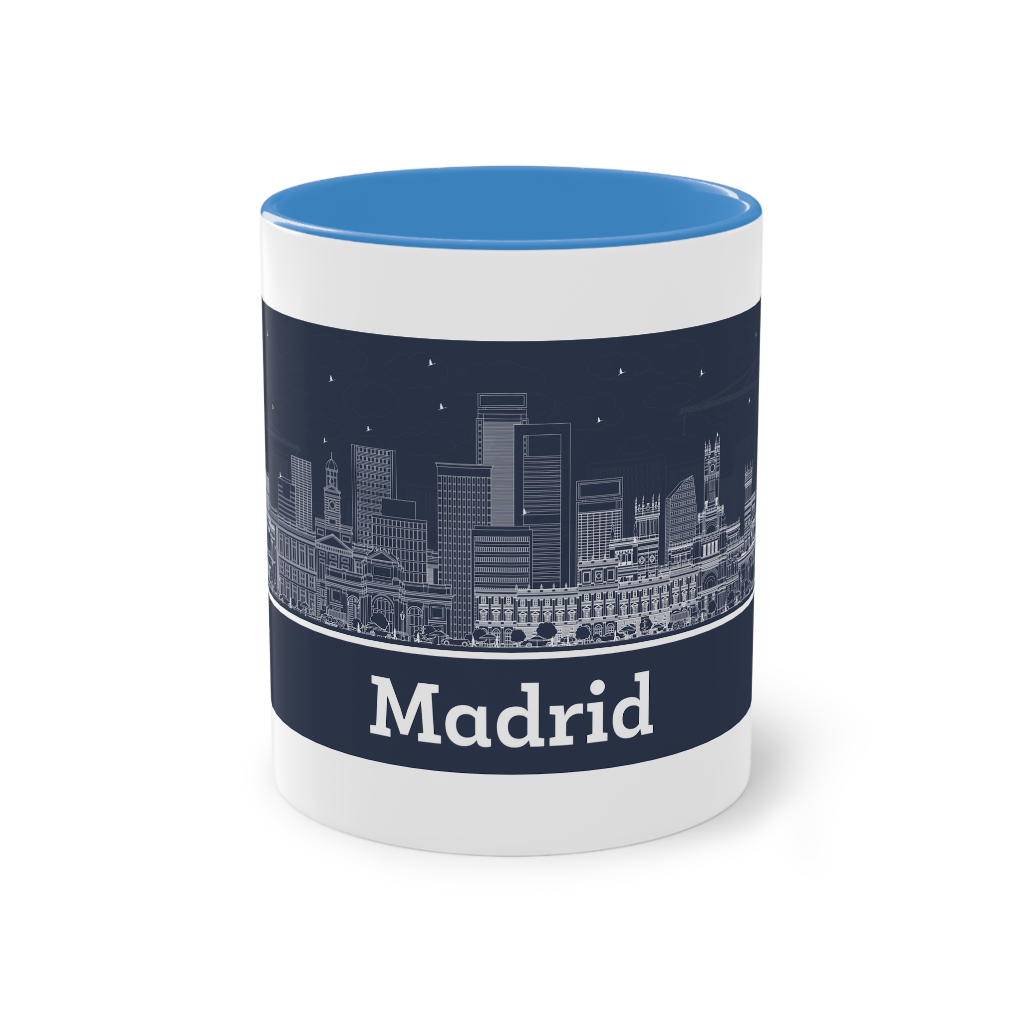Madrid New Outline Inverse Two Tone Coffee Mug 11oz - Image 33