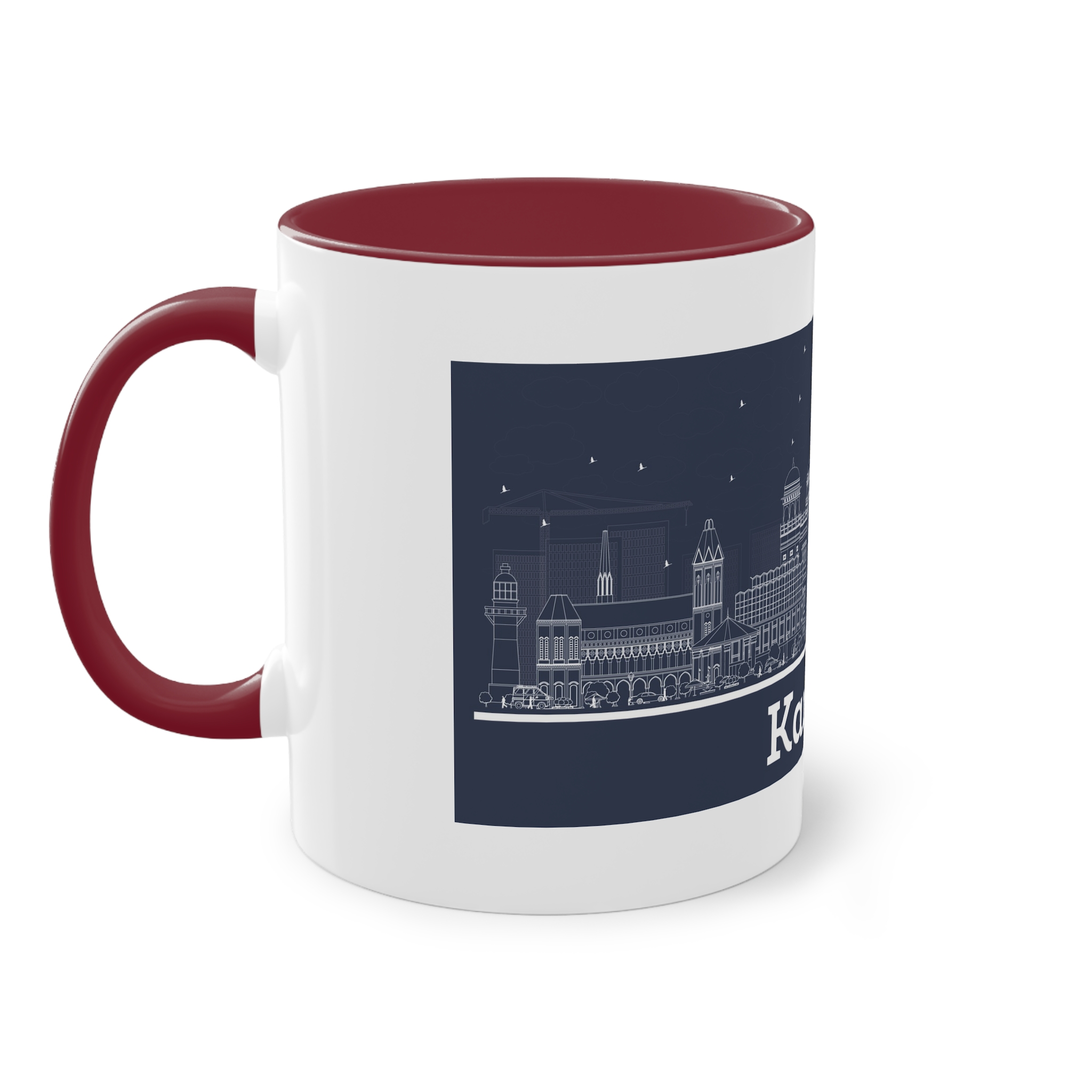 Karachi Outline Inverse Two Tone Coffee Mug 11oz - Image 7