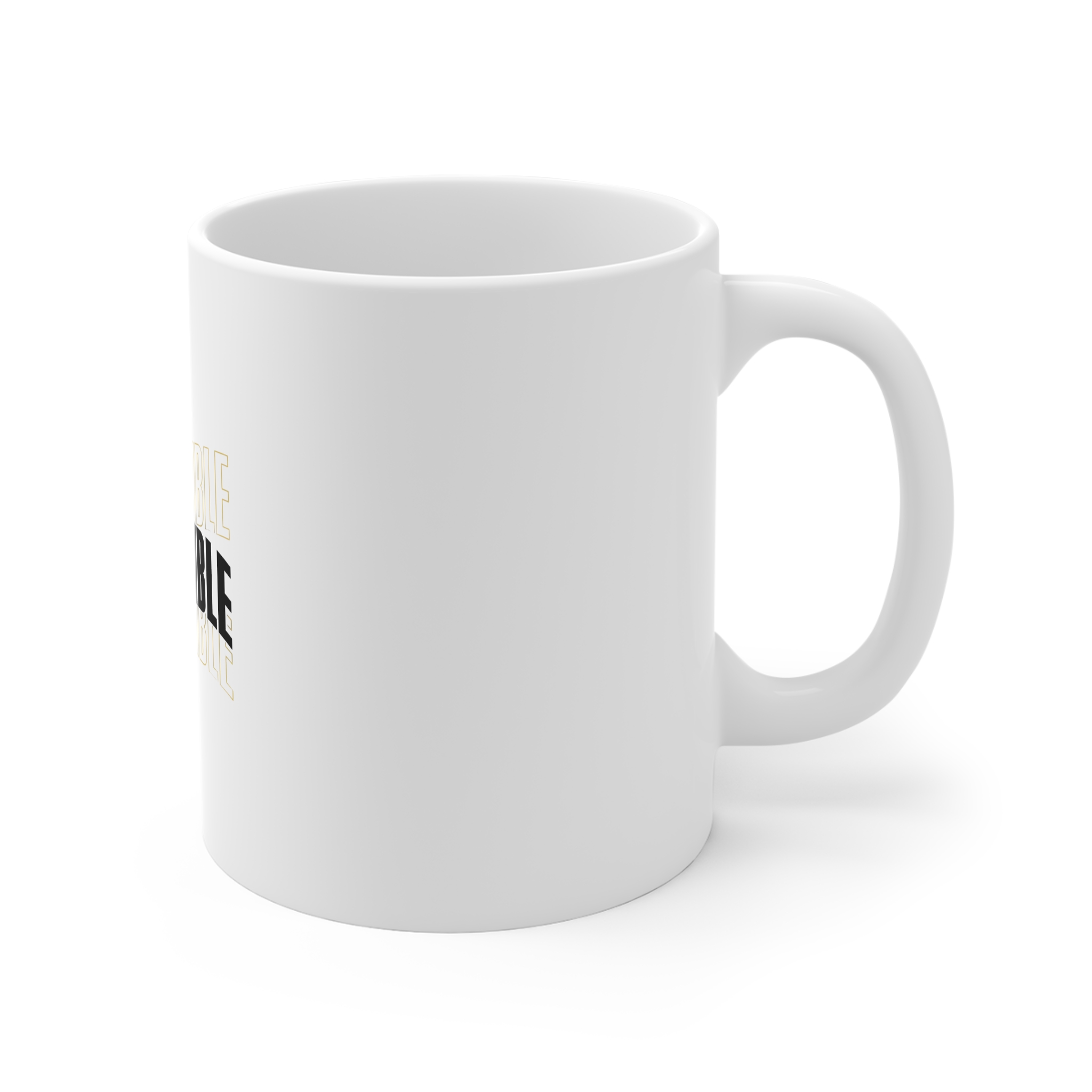 Nothing Is Impossible Inspirational Typography Creative Streetwear Concept Vector Graphic Design 11oz White Mug - Image 3