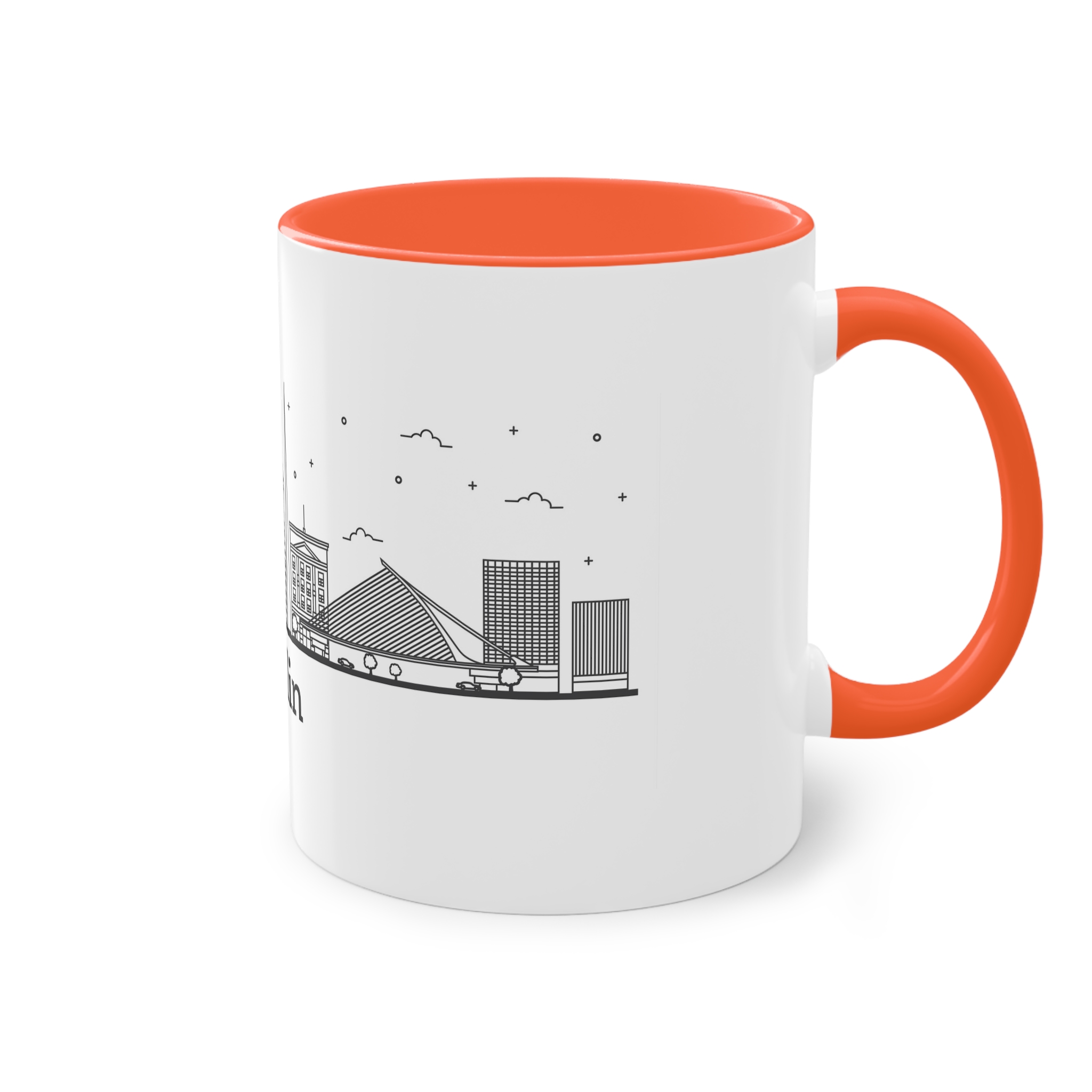 Dublin Outline Bold Two Tone Coffee Mug 11oz - Image 16