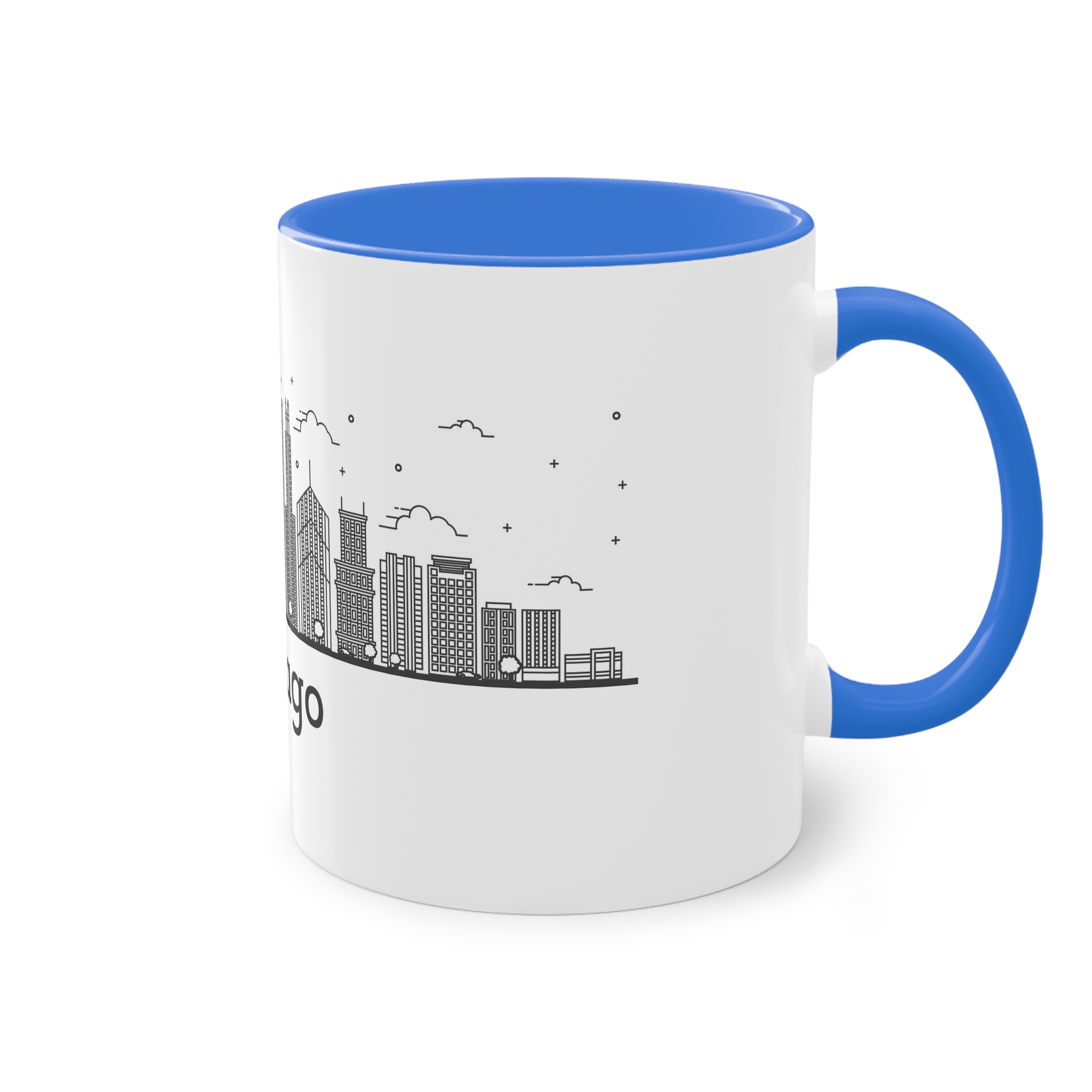 Chicago Outline Bold Two Tone Coffee Mug 11oz - Image 40