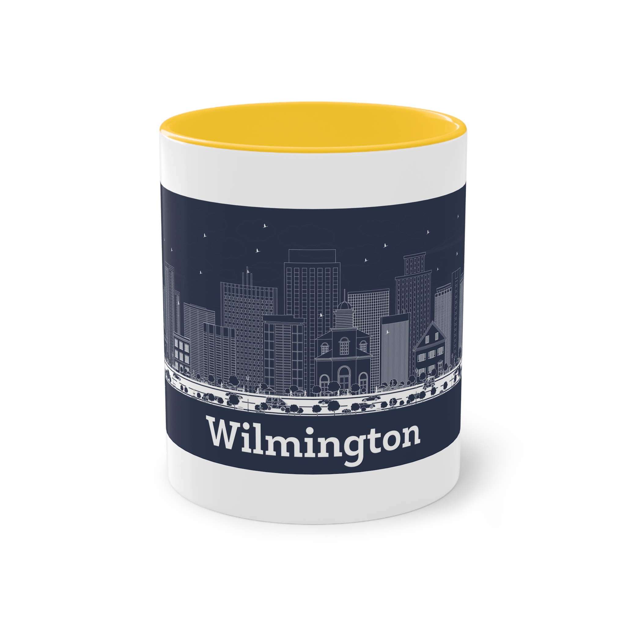 Wilmington Outline Inverse Two Tone Coffee Mug 11oz - Image 17