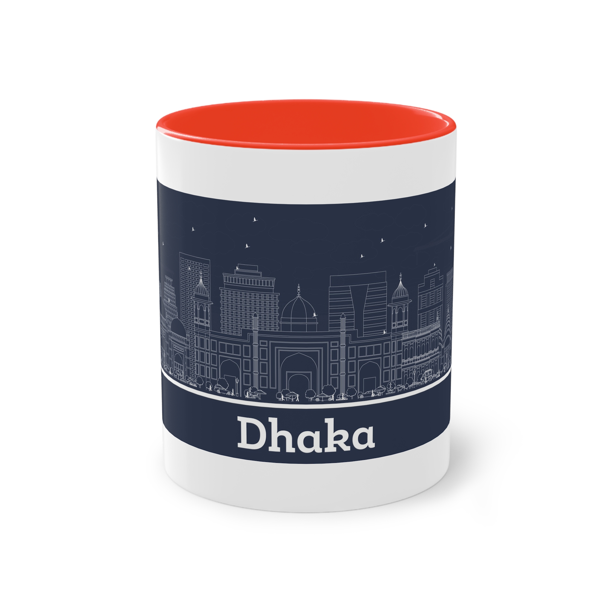 Dhaka Outline Inverse Two Tone Coffee Mug 11oz