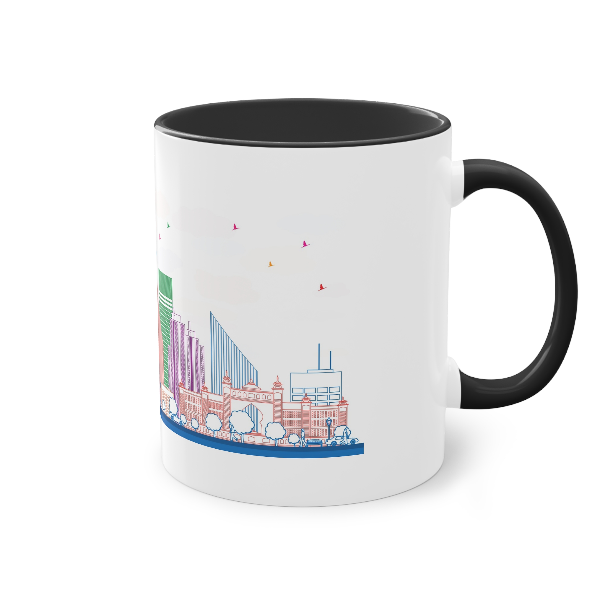 Dubai Outline Color Two Tone Coffee Mug 11oz - Image 12