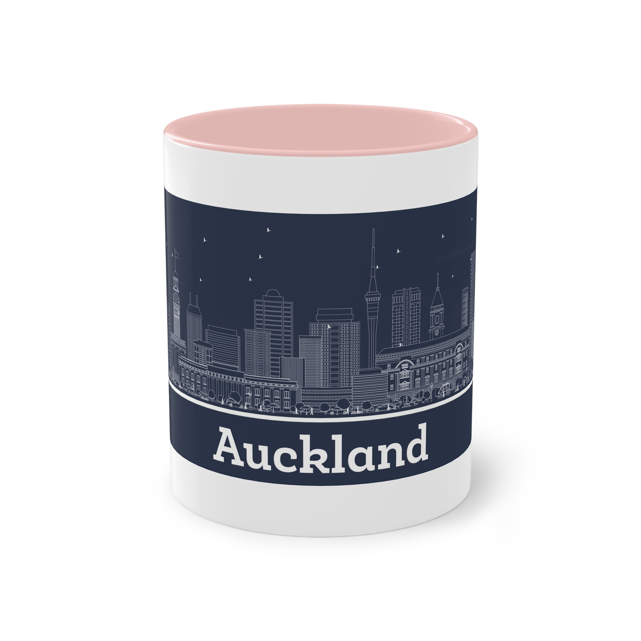 Auckland Outline Inverse Two Tone Coffee Mug 11oz - Image 45
