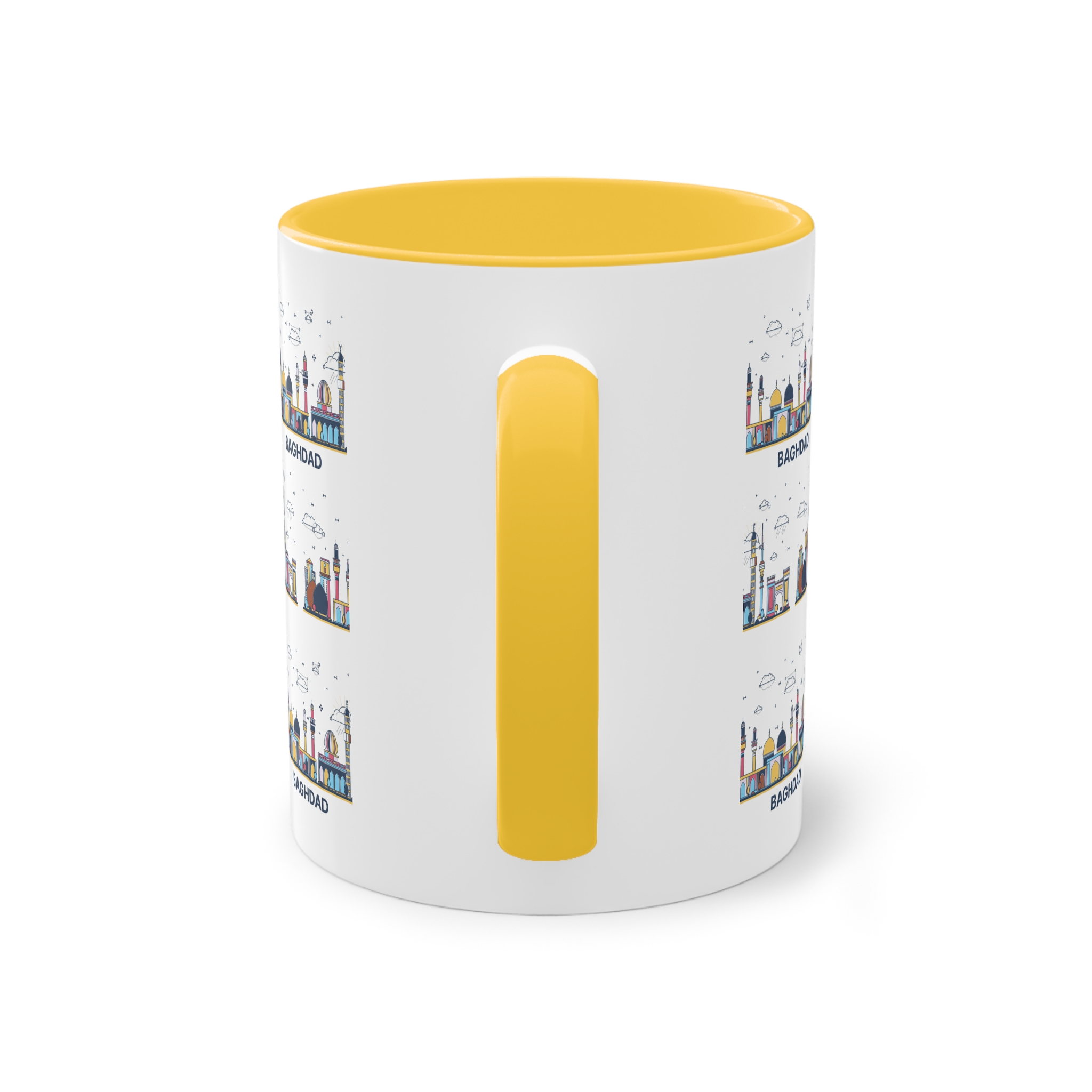 Baghdad Outline Bold Color Two Tone Coffee Mug 11oz - Image 18