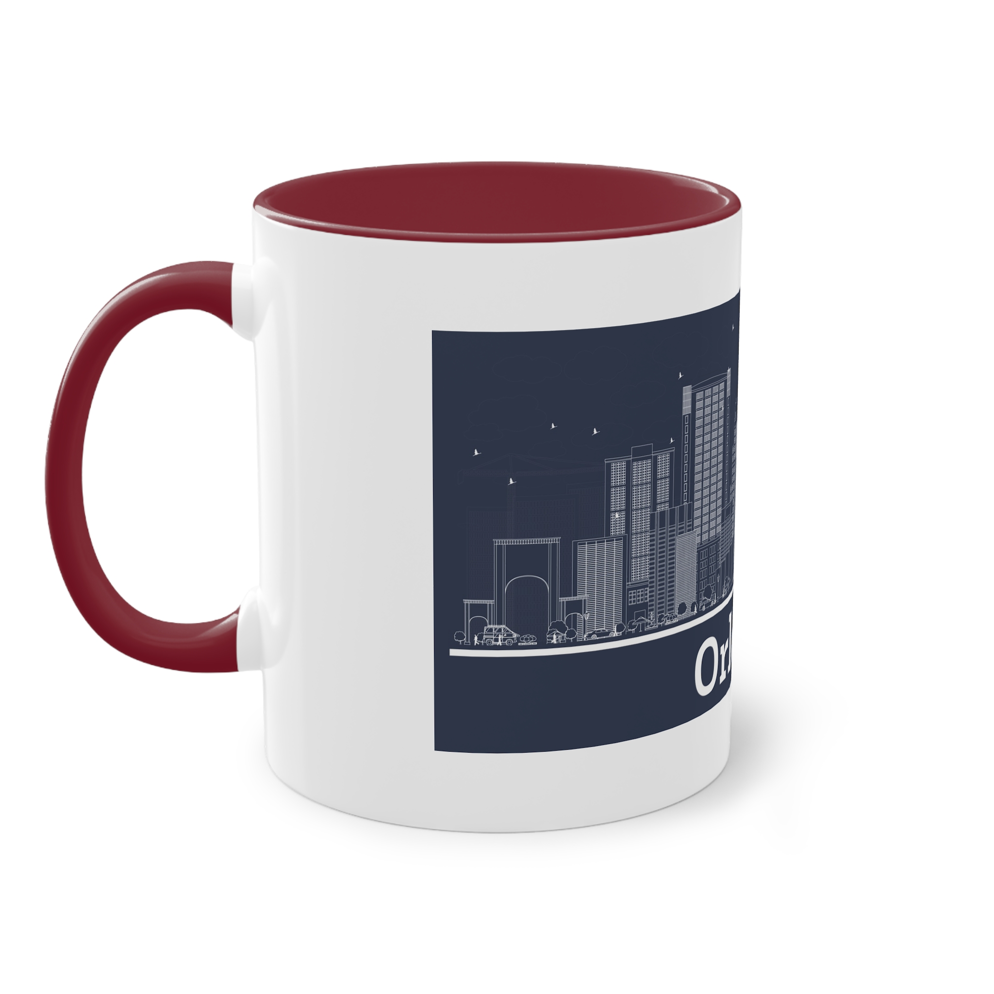 Orlando Outline Inverse Two Tone Coffee Mug 11oz - Image 7