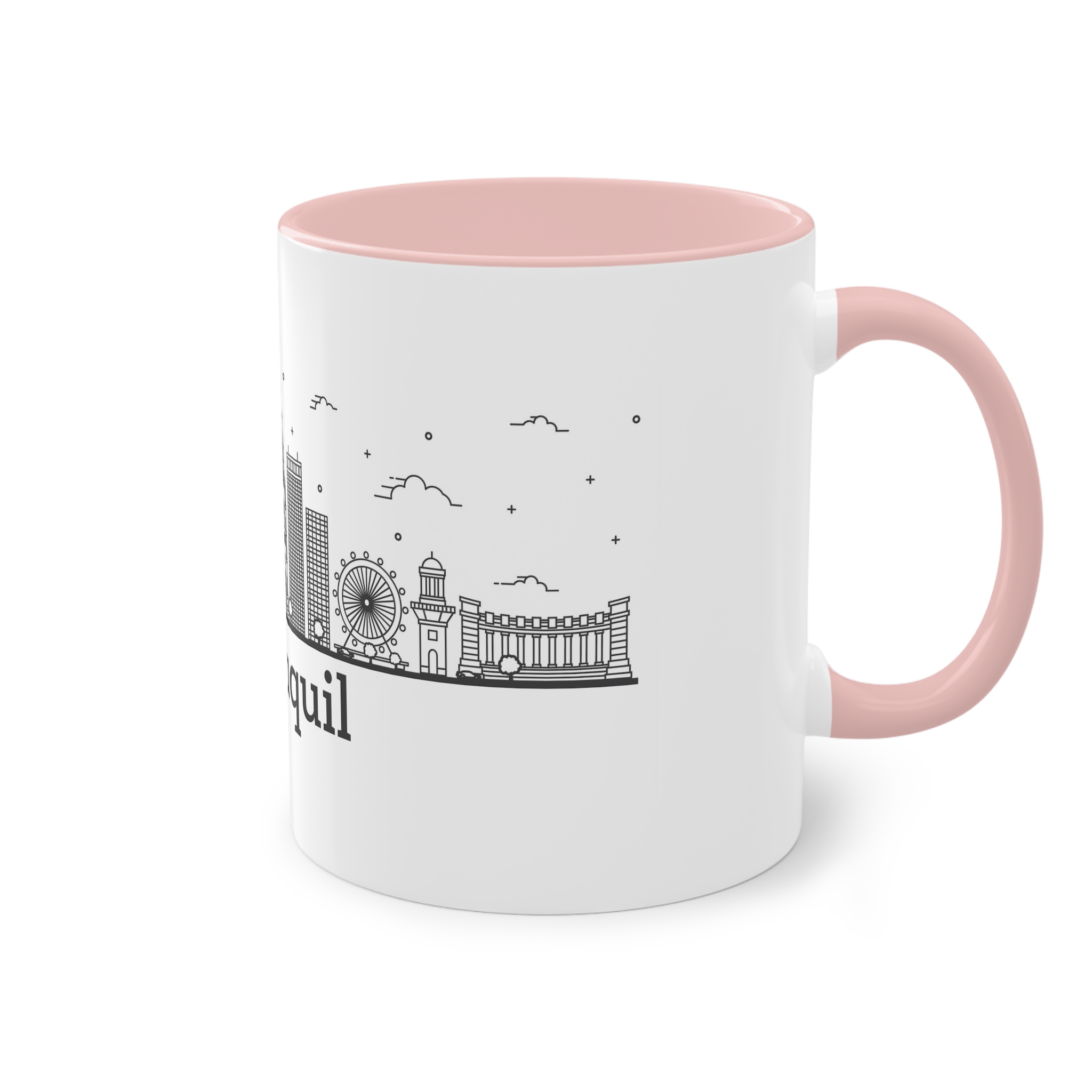 Guayaquil Outline Bold Two Tone Coffee Mug 11oz - Image 48