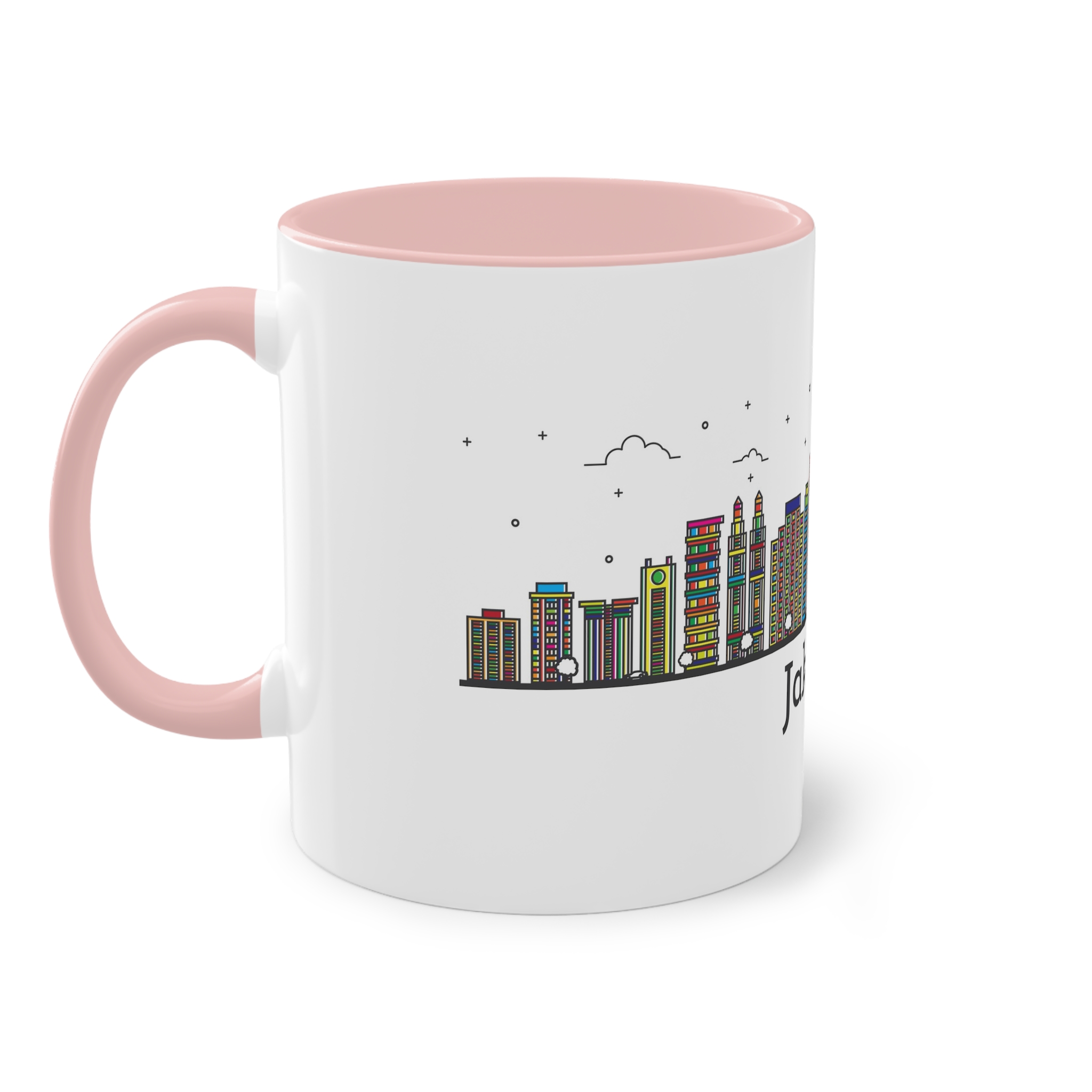Jakarta Outline Bold Color Two Tone Coffee Mug 11oz - Image 47
