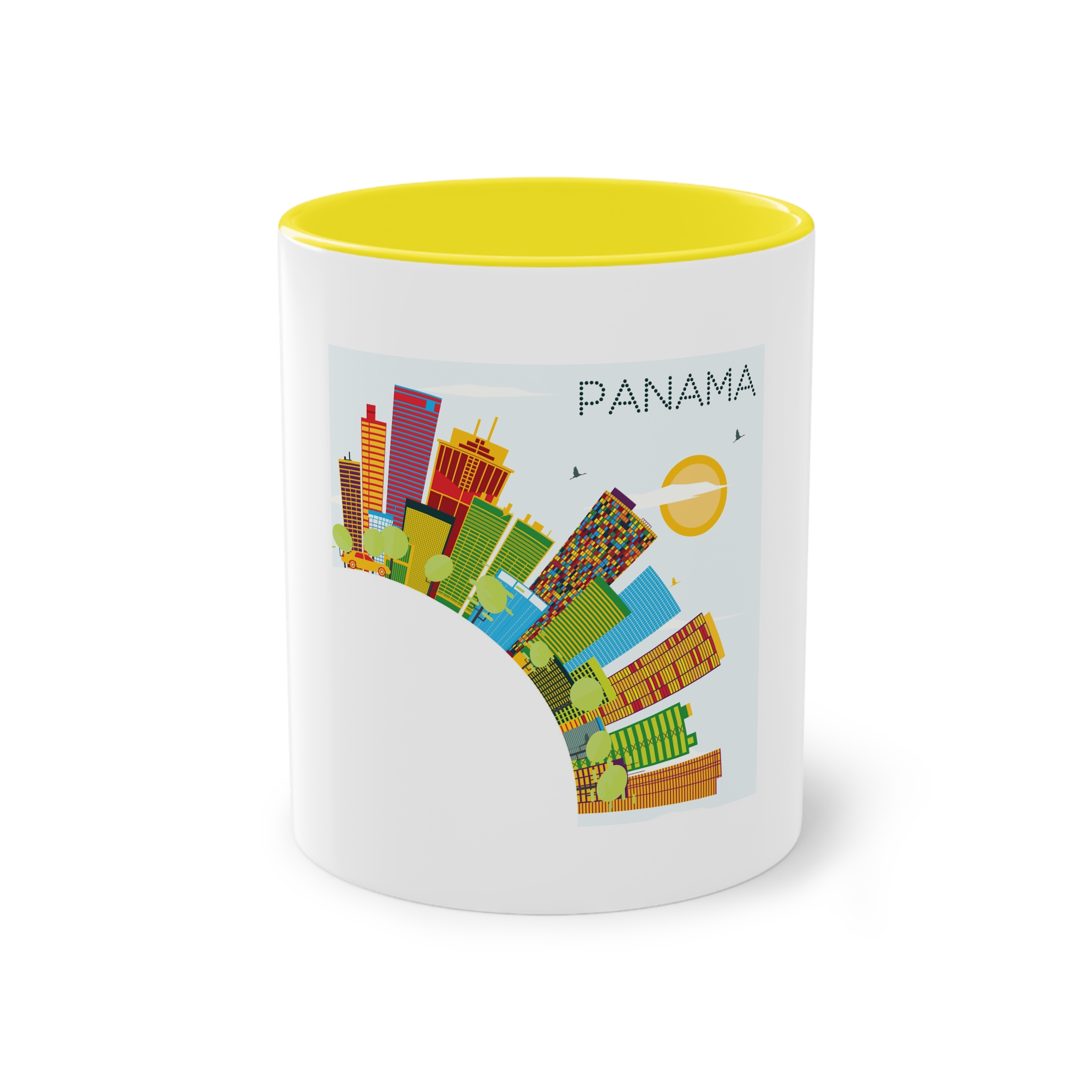 Panama Color Corner Cloud Two Tone Coffee Mug 11oz - Image 21