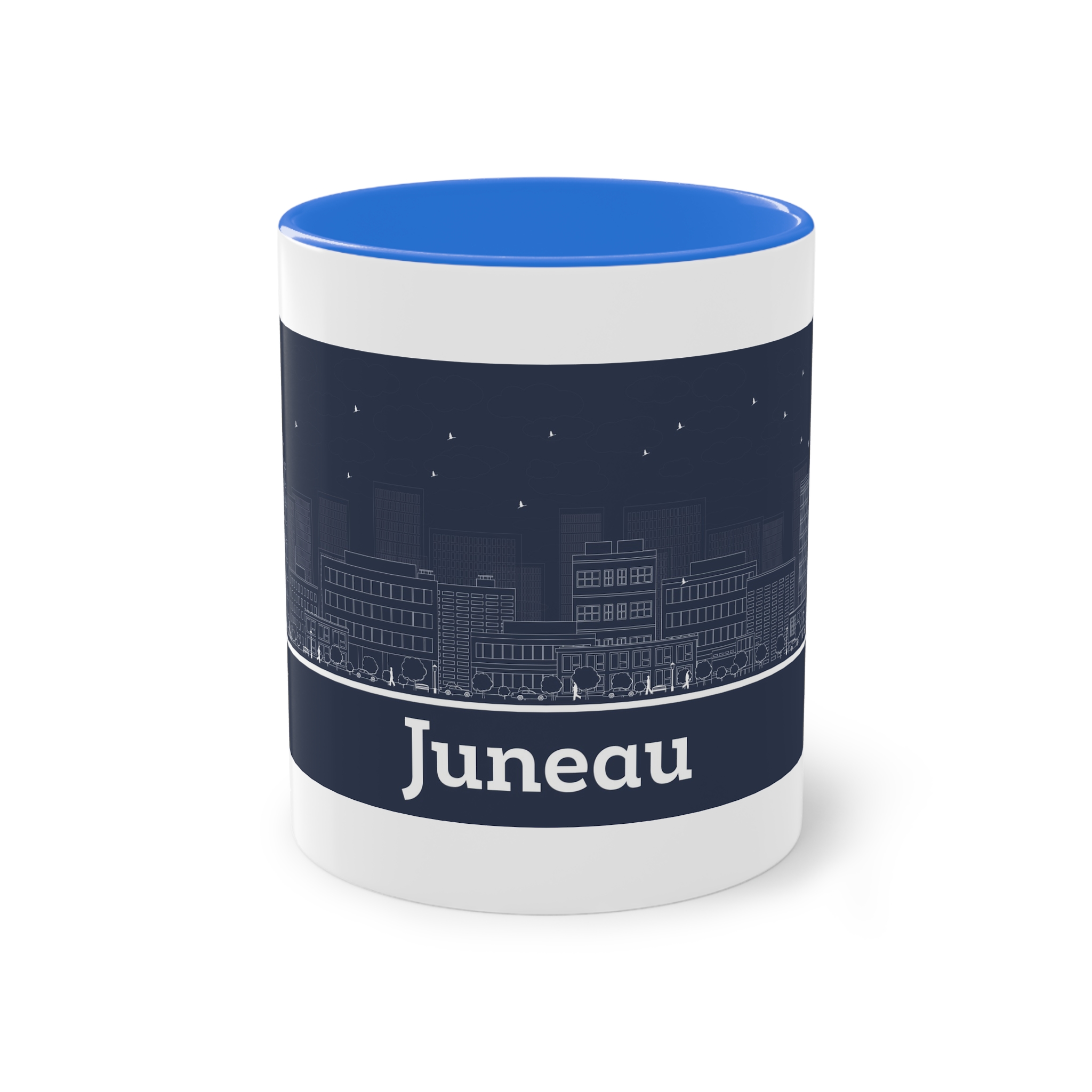 Juneau Outline Inverse Two Tone Coffee Mug 11oz - Image 37