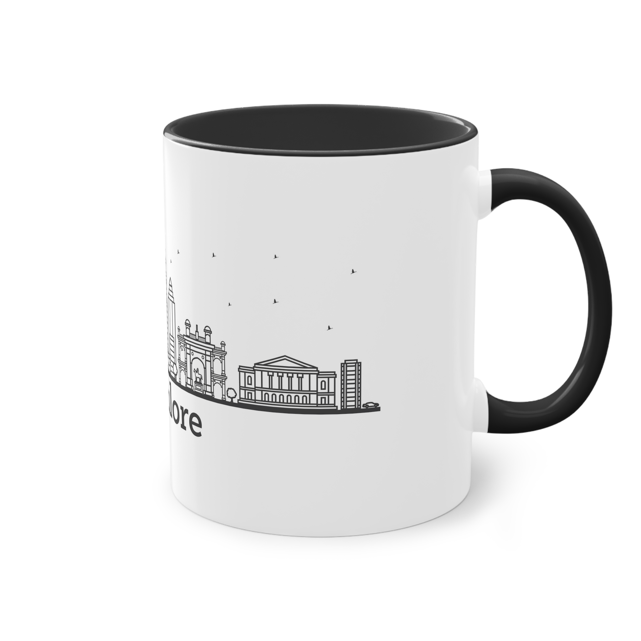 Bangalore Outline Bold Two Tone Coffee Mug 11oz - Image 12