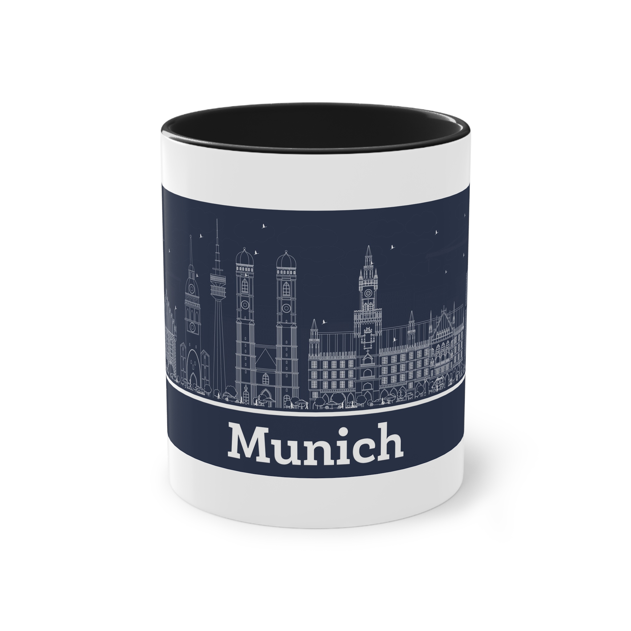 Munich Outline Inverse Two Tone Coffee Mug 11oz - Image 9