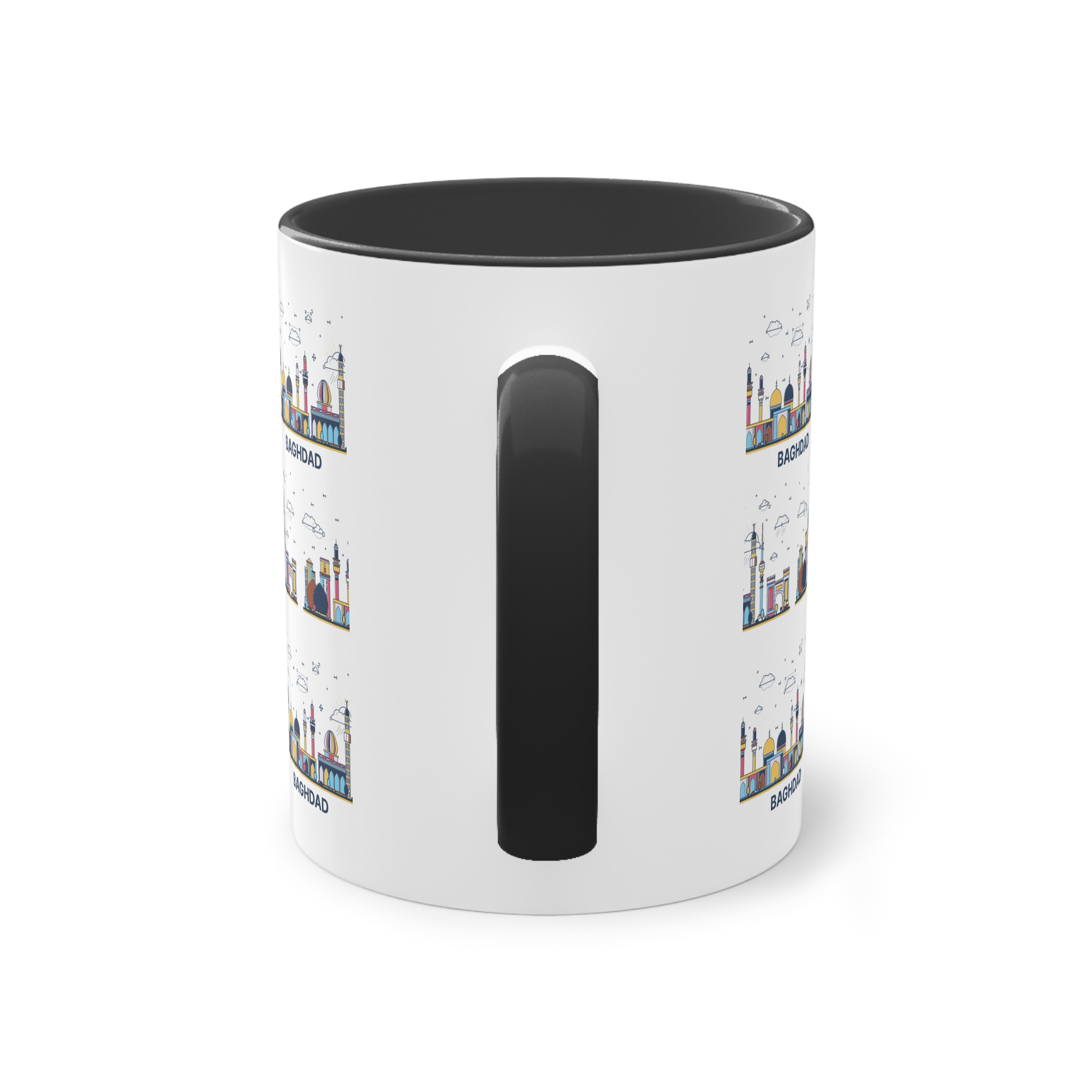 Baghdad Outline Bold Color Two Tone Coffee Mug 11oz - Image 10