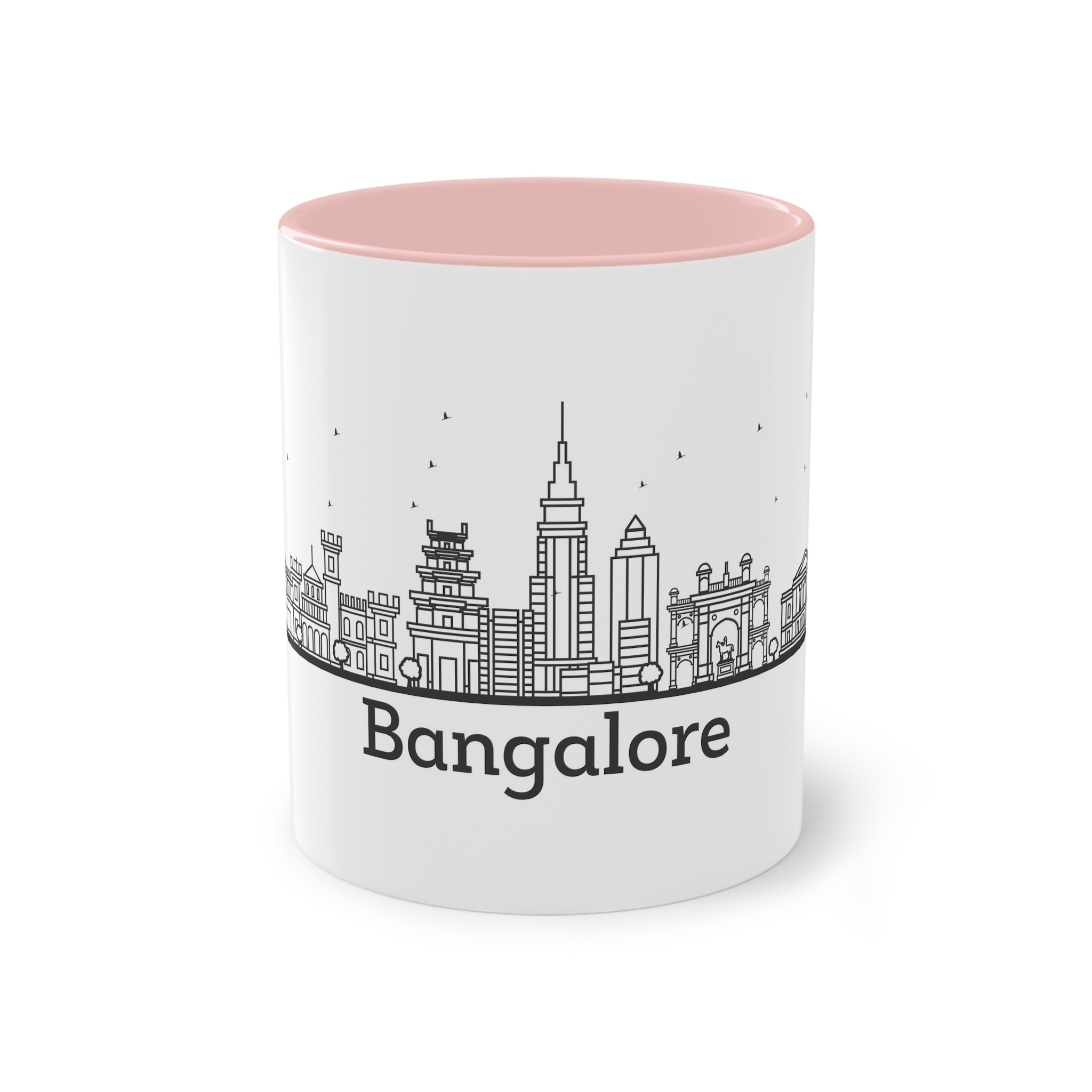 Bangalore Outline Bold Two Tone Coffee Mug 11oz - Image 45