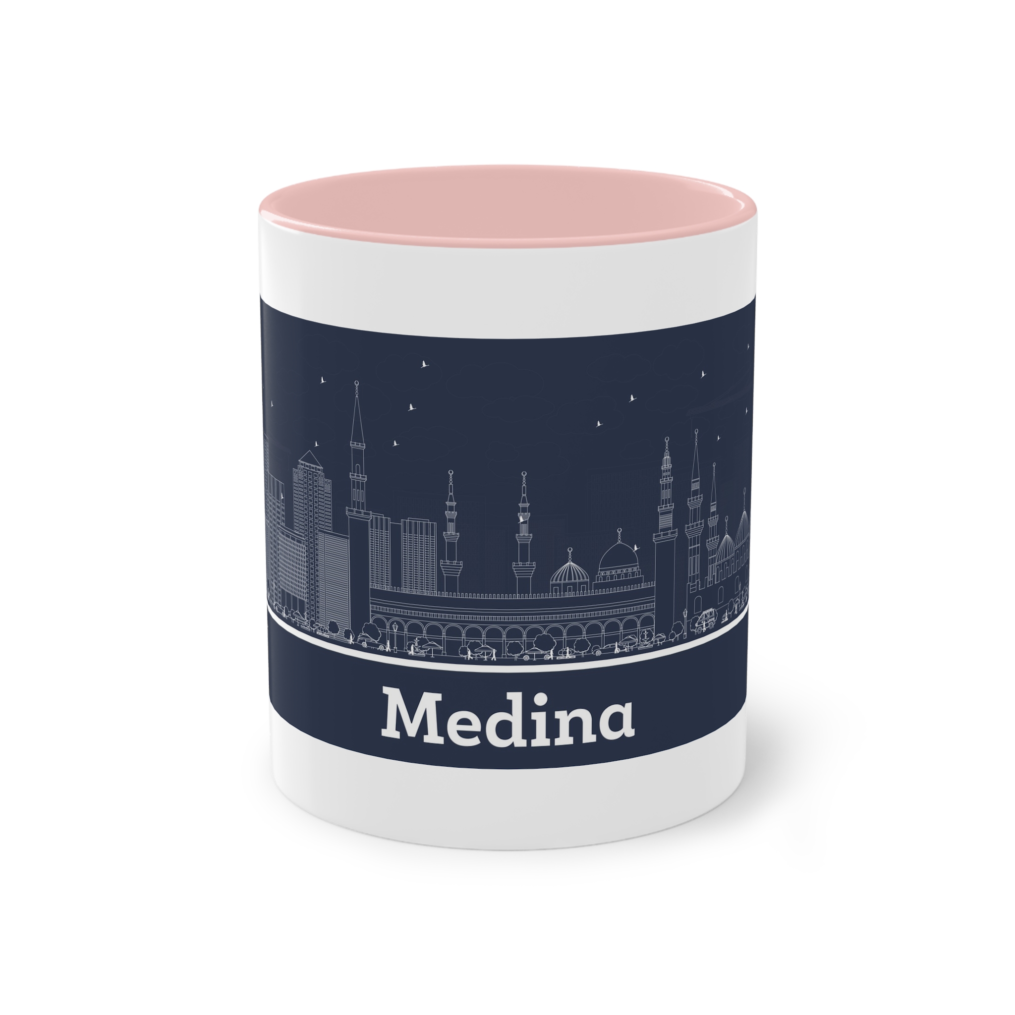 Medina Outline Inverse Two Tone Coffee Mug 11oz - Image 45