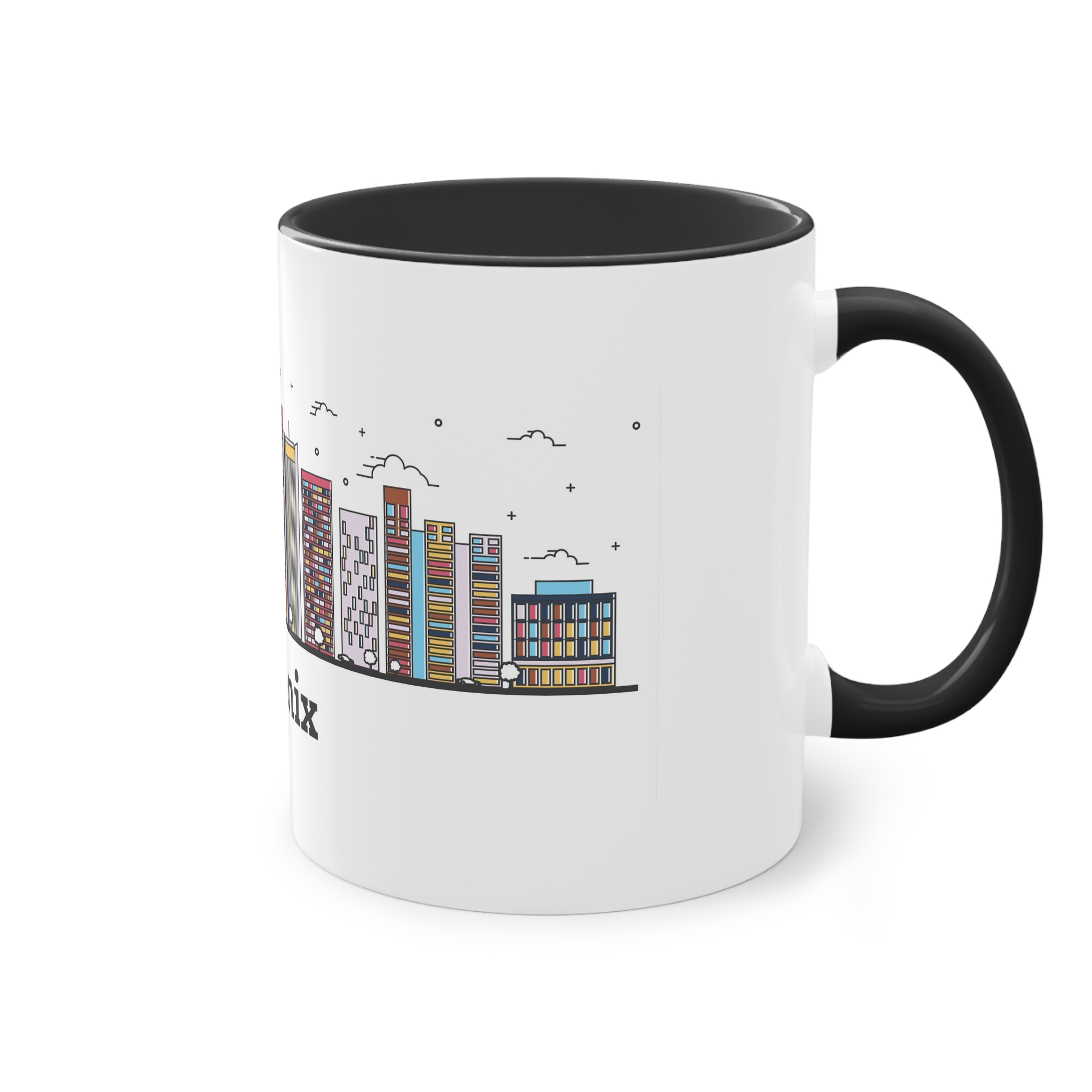 Phoenix Outline Bold Color Two Tone Coffee Mug 11oz - Image 12