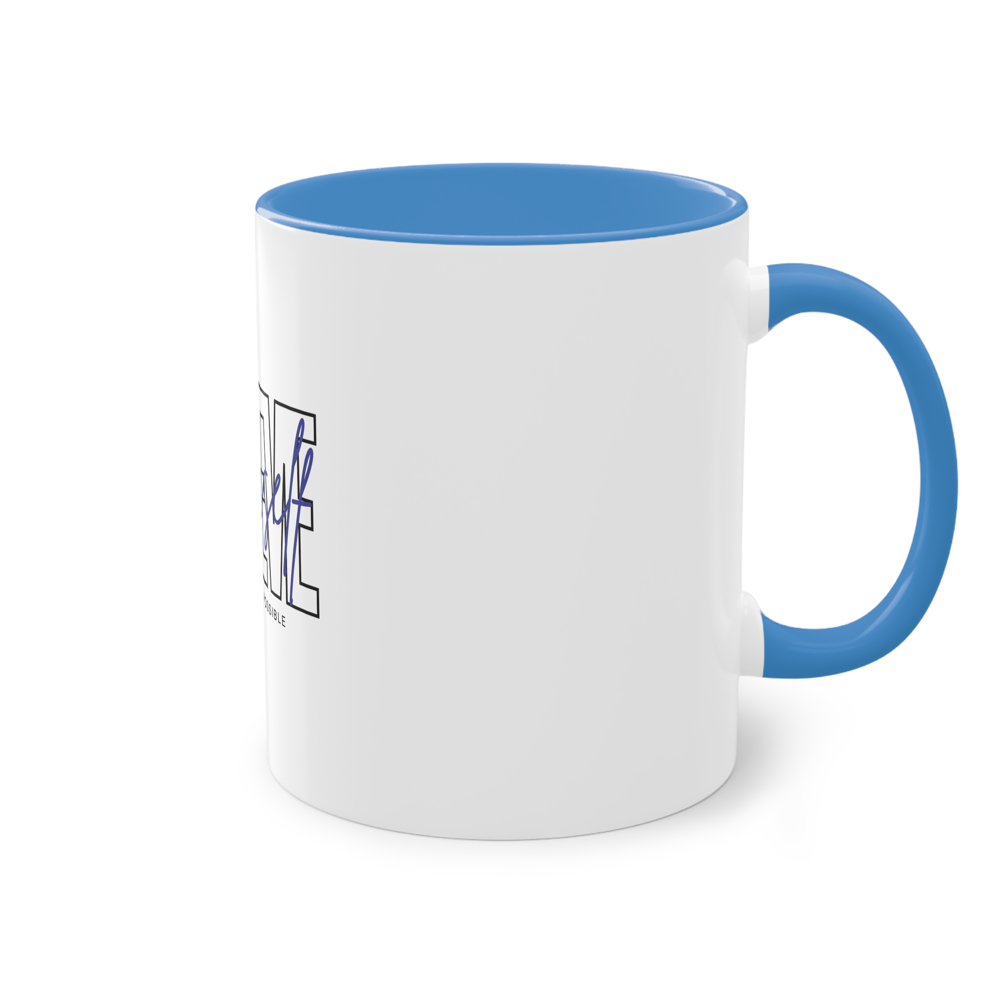 Believe Yourself Positive Affirmation Typography Two Tone Coffee Mug 11oz - Image 36