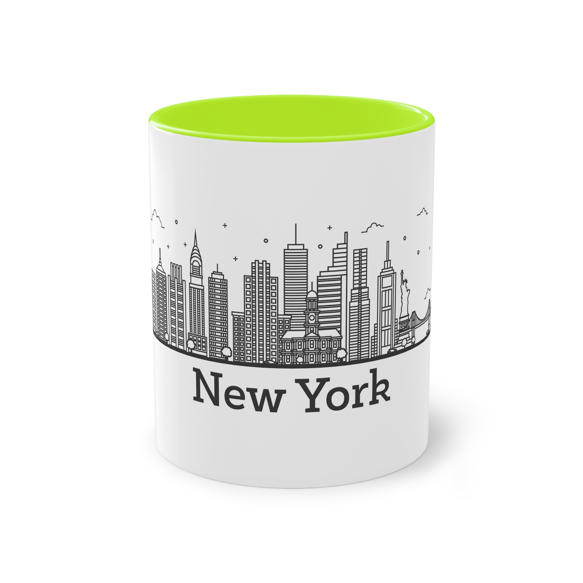 New York Outline Bold 2018 Two Tone Coffee Mug 11oz - Image 25