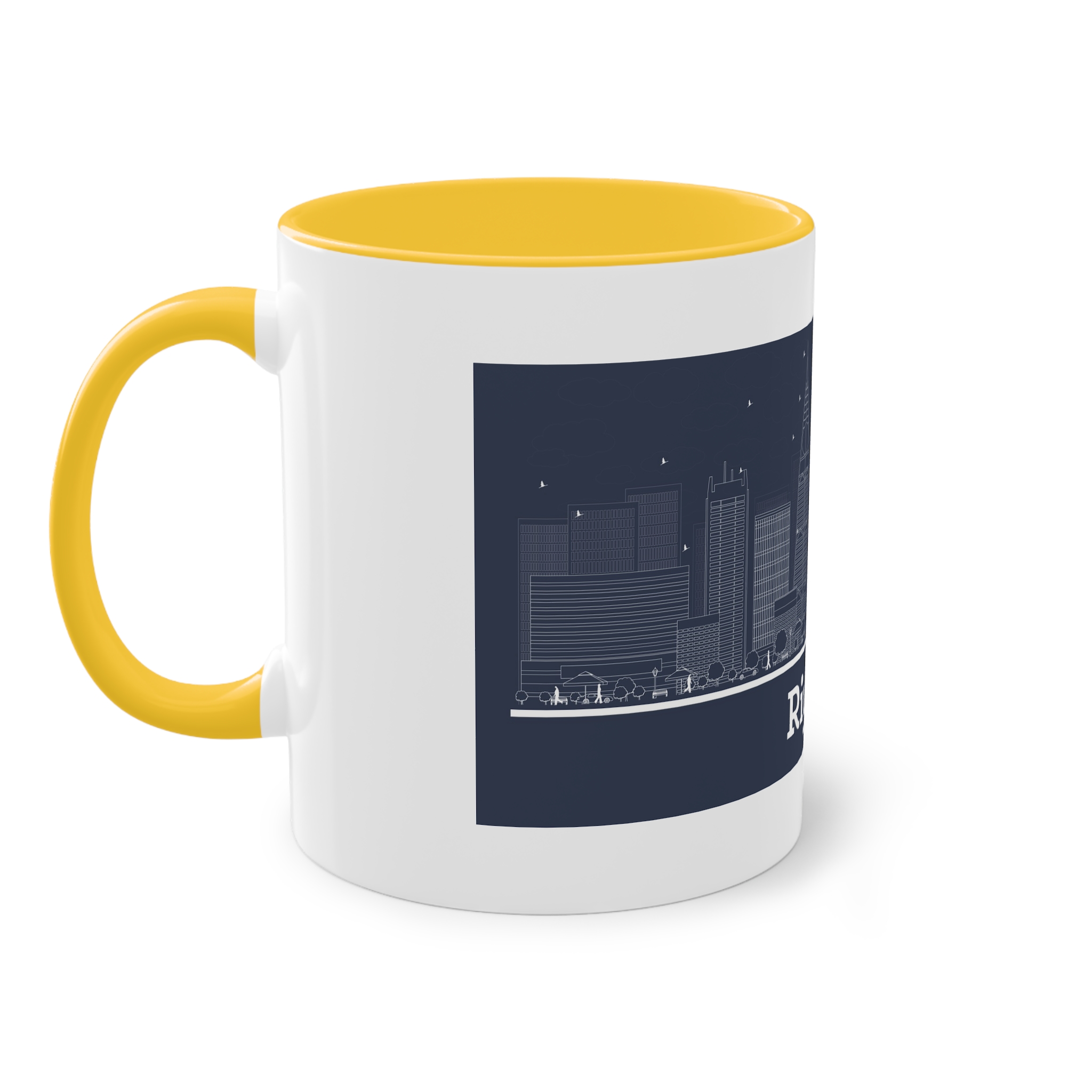 Riyadh Outline Inverse Two Tone Coffee Mug 11oz - Image 19