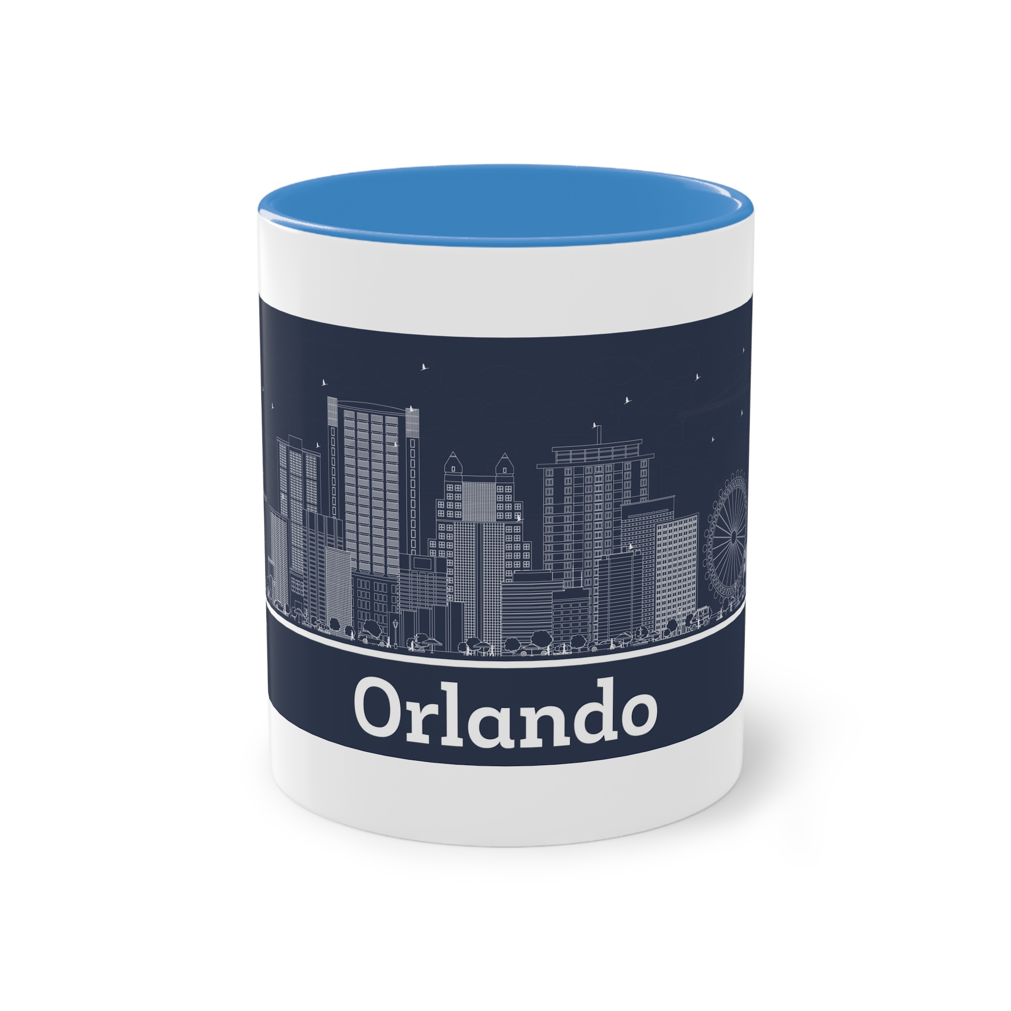 Orlando Outline Inverse Two Tone Coffee Mug 11oz - Image 33