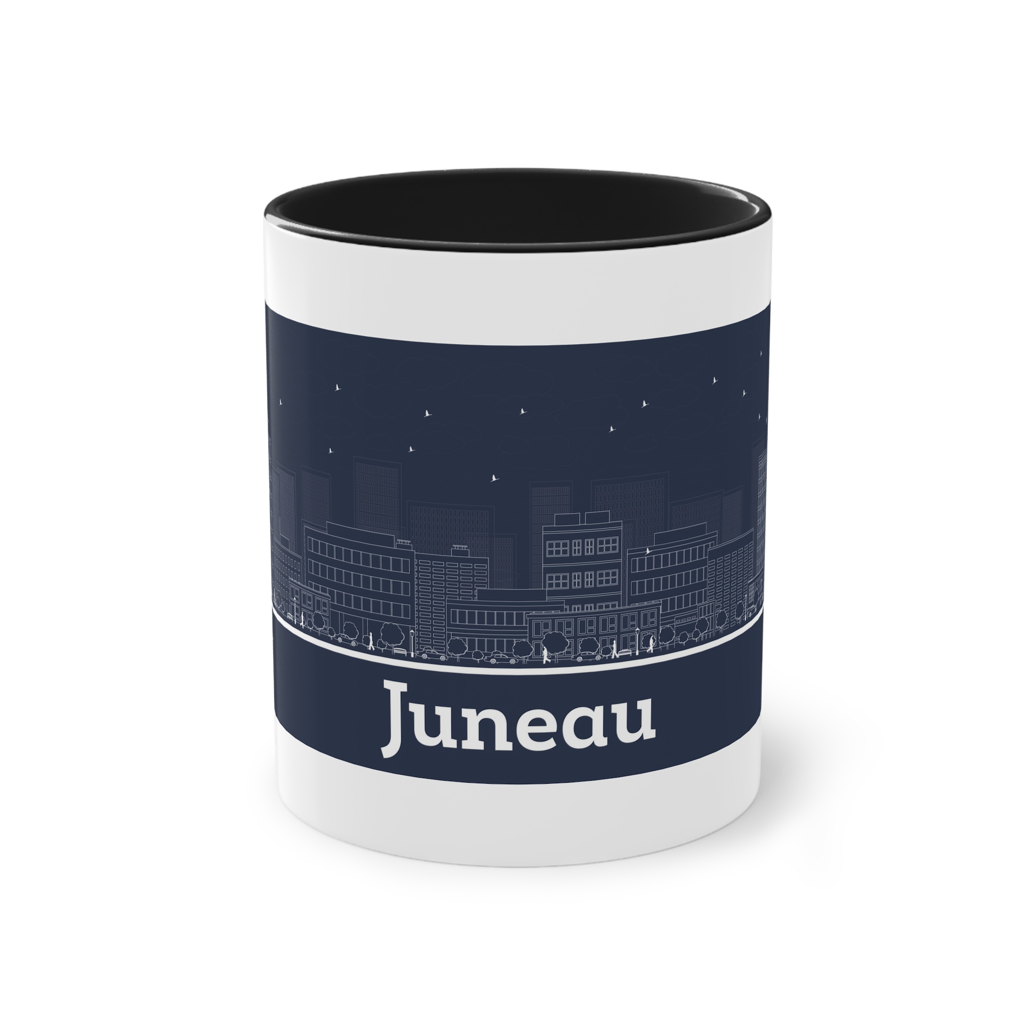 Juneau Outline Inverse Two Tone Coffee Mug 11oz - Image 9