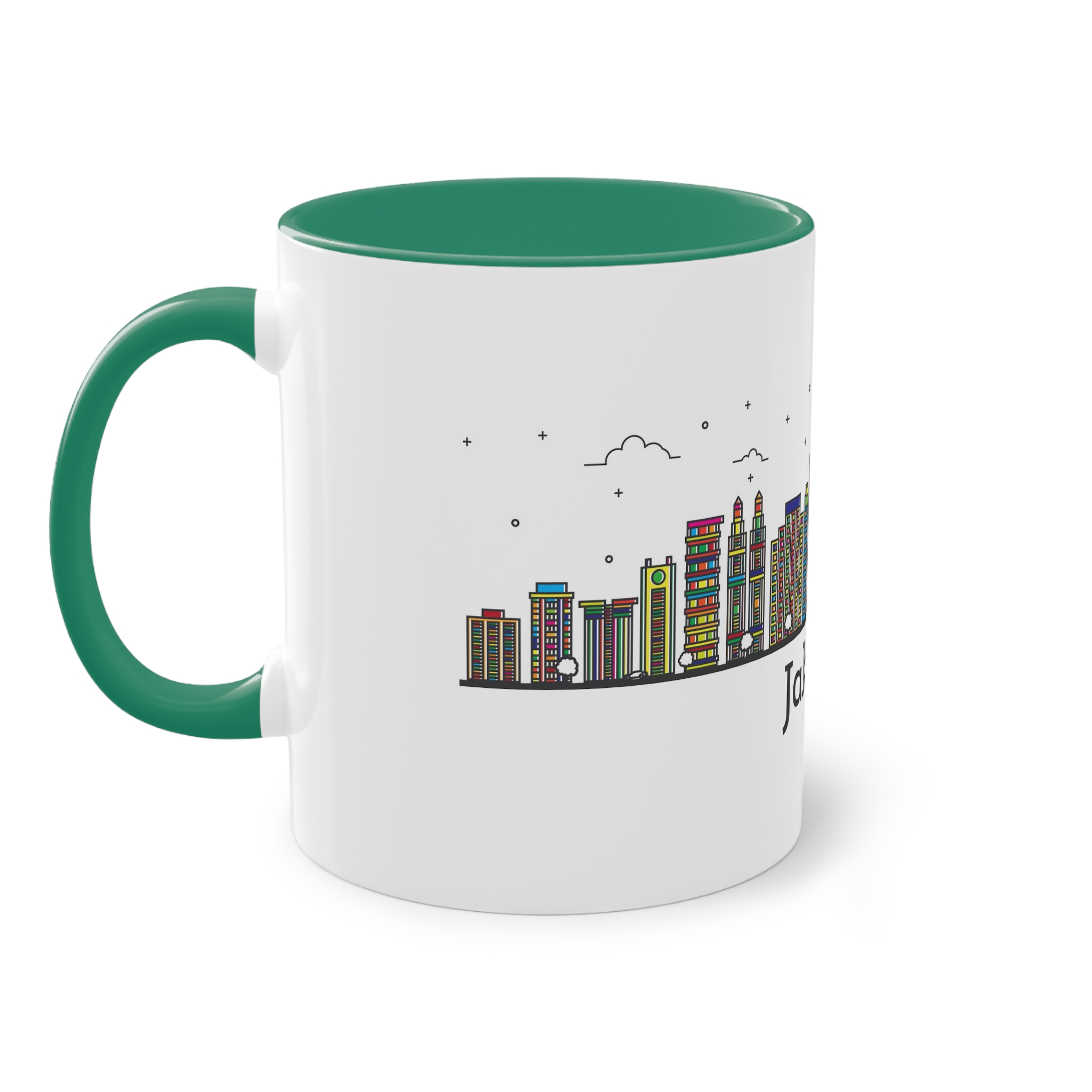 Jakarta Outline Bold Color Two Tone Coffee Mug 11oz - Image 31