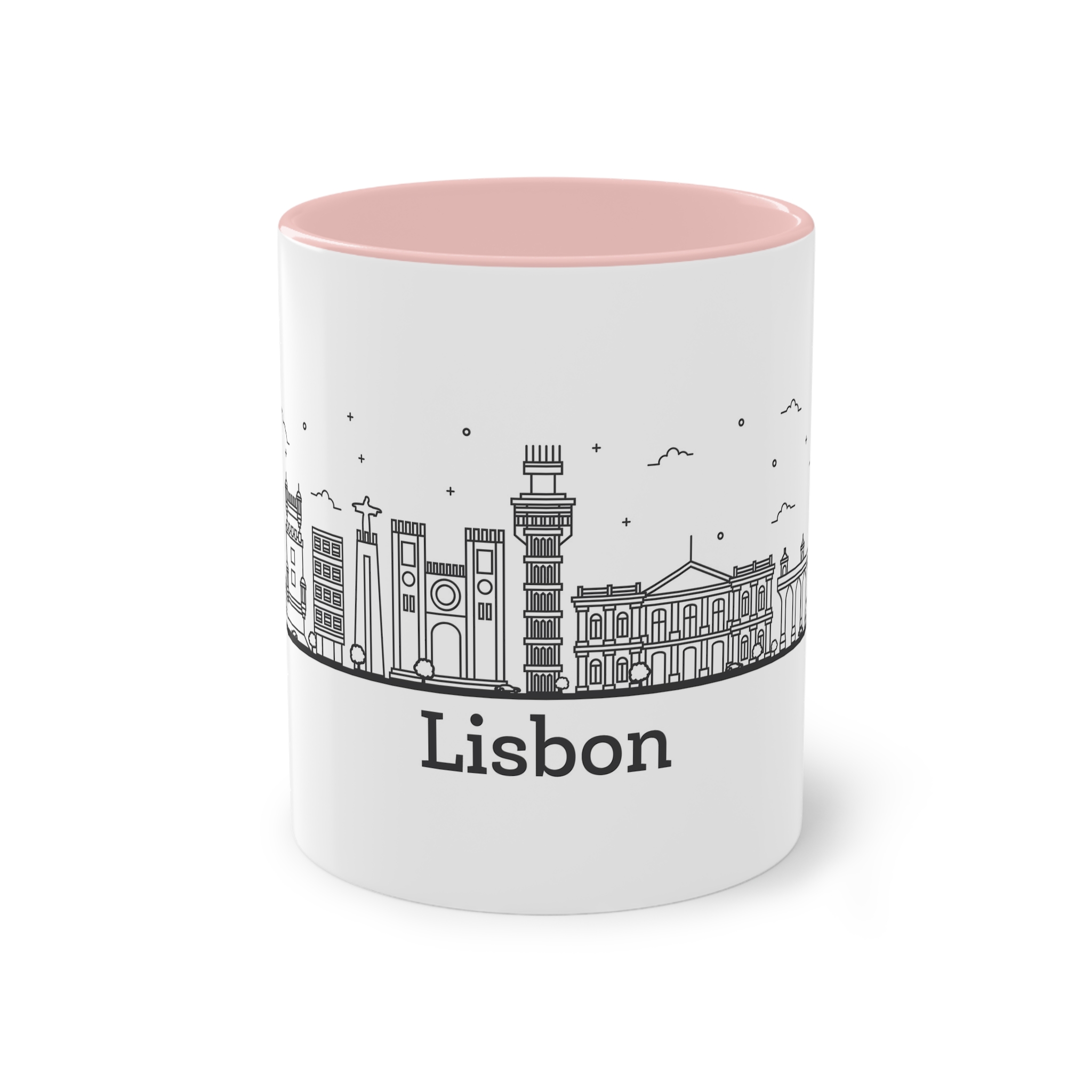 Lisbon Outline Bold Two Tone Coffee Mug 11oz - Image 45