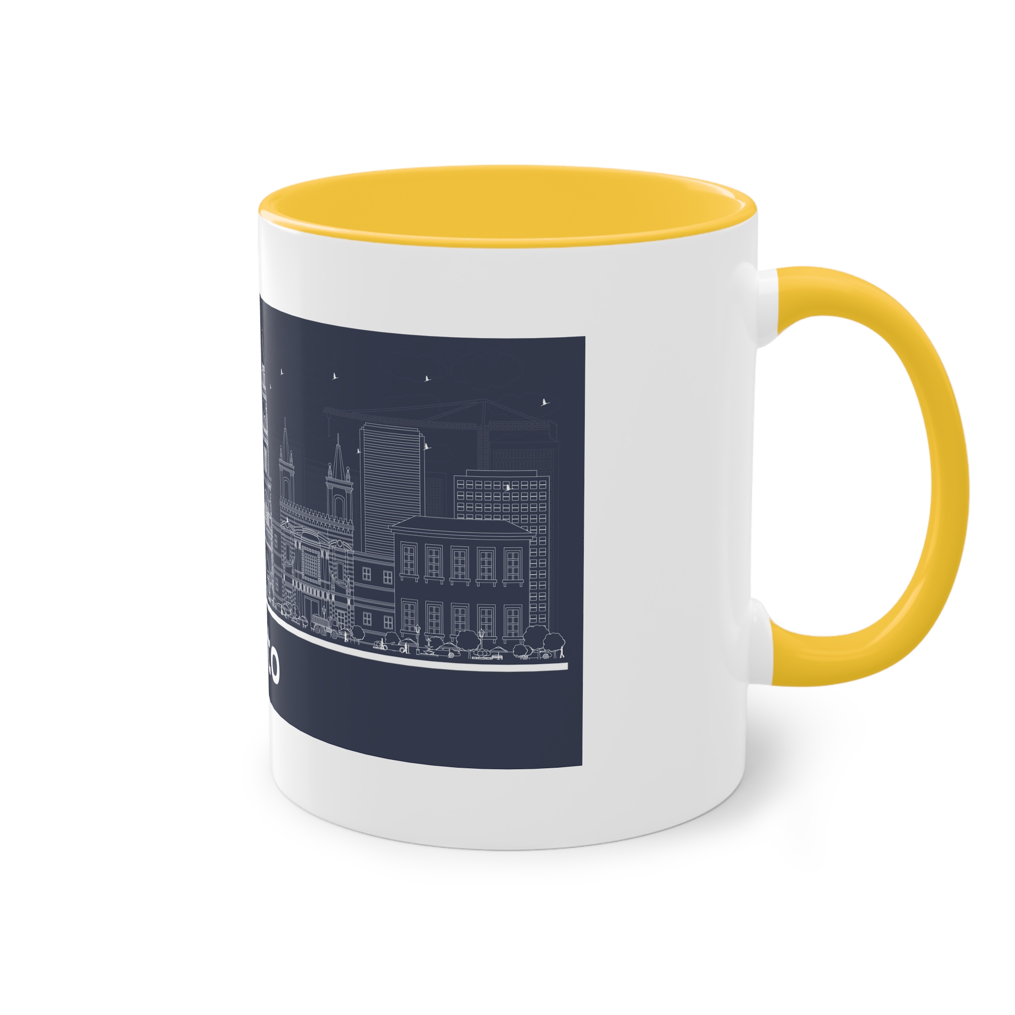 Quito Outline Inverse Two Tone Coffee Mug 11oz - Image 20