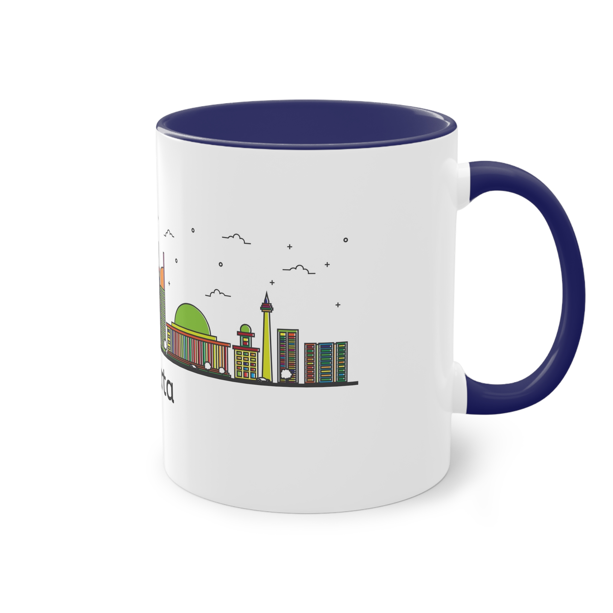 Jakarta Outline Bold Color Two Tone Coffee Mug 11oz - Image 44