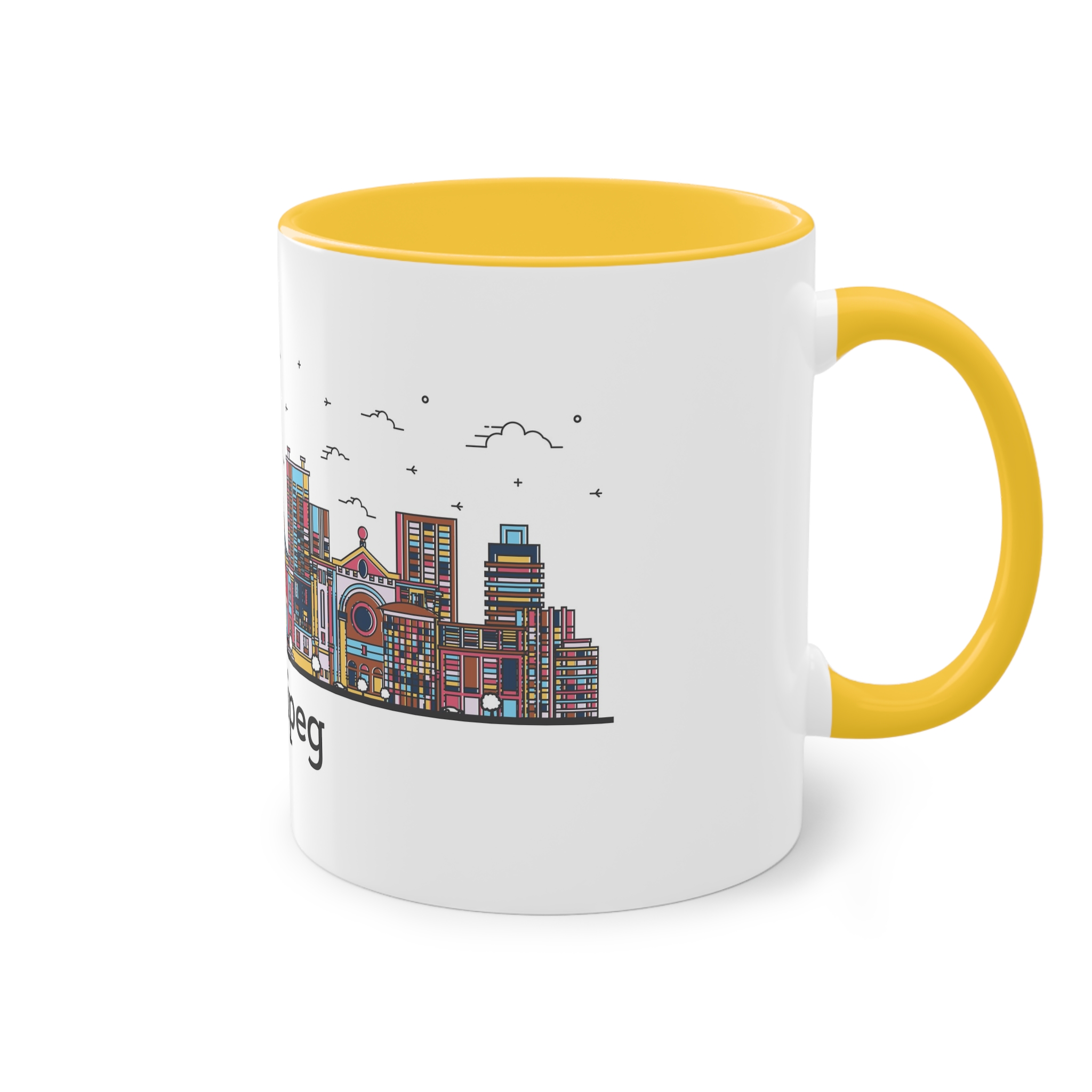 Winnipeg Outline Bold Color Two Tone Coffee Mug 11oz - Image 20