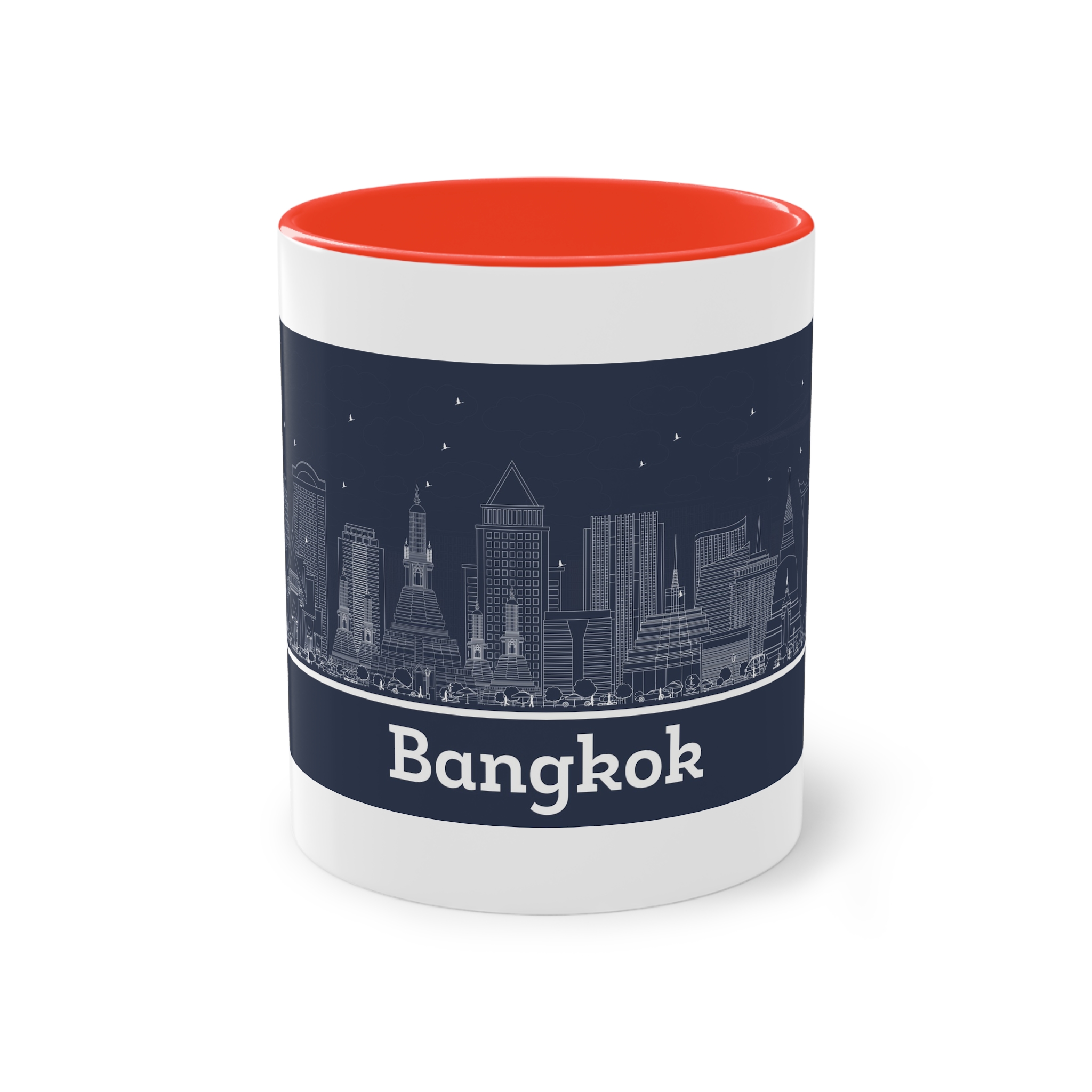 Bangkok Outline Inverse Two Tone Coffee Mug 11oz