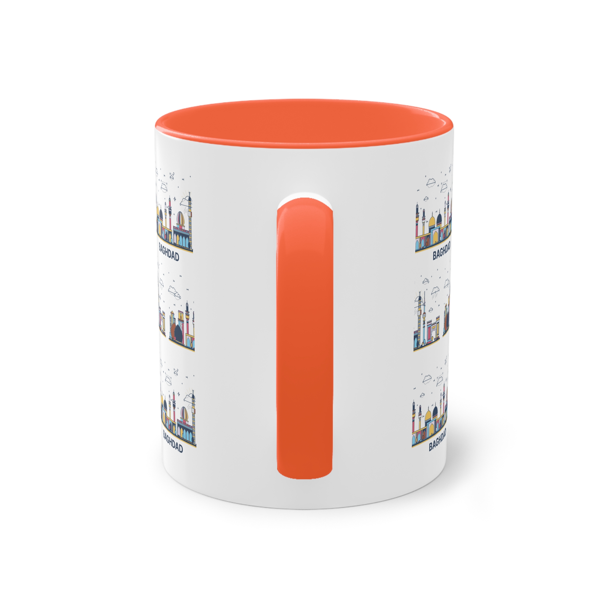 Baghdad Outline Bold Color Two Tone Coffee Mug 11oz - Image 14