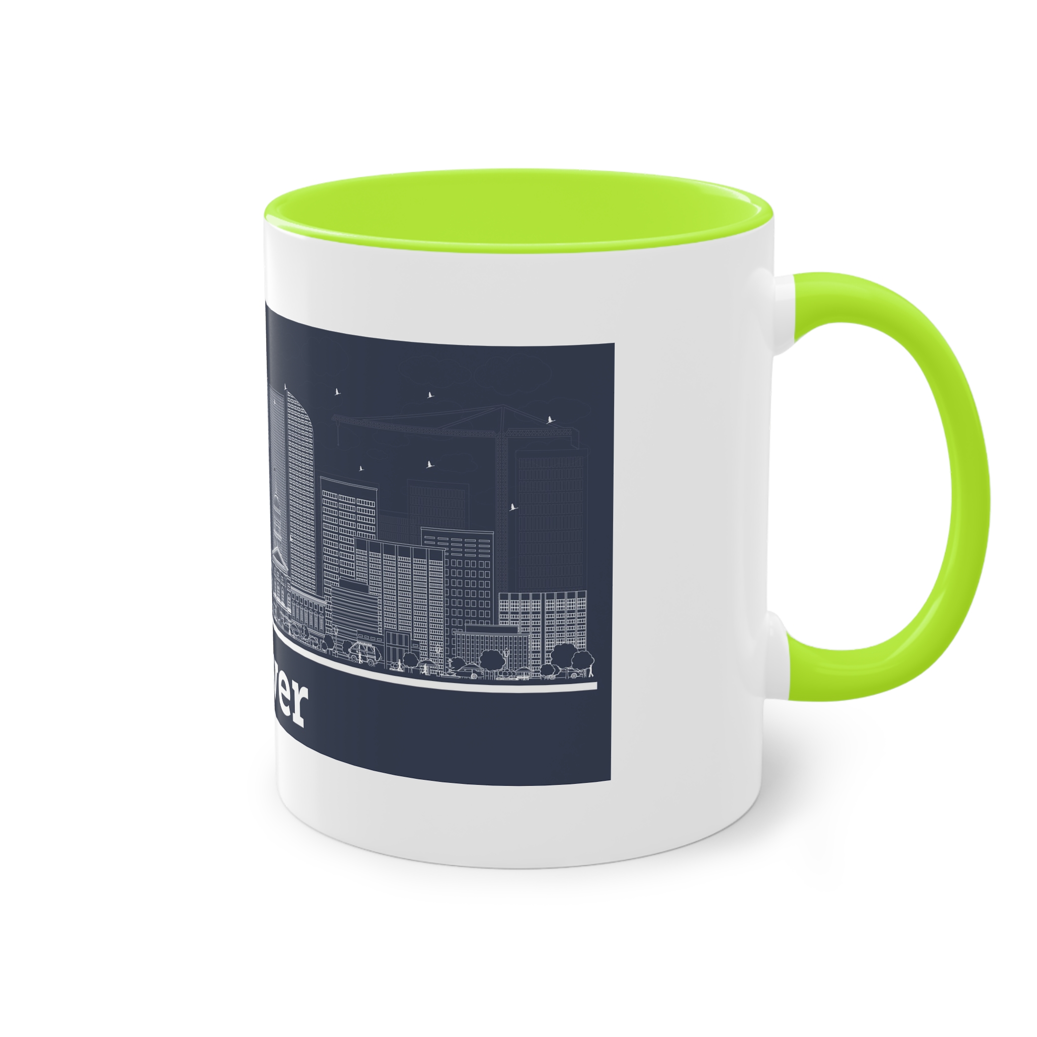 Denver Outline Inverse Two Tone Coffee Mug 11oz - Image 28