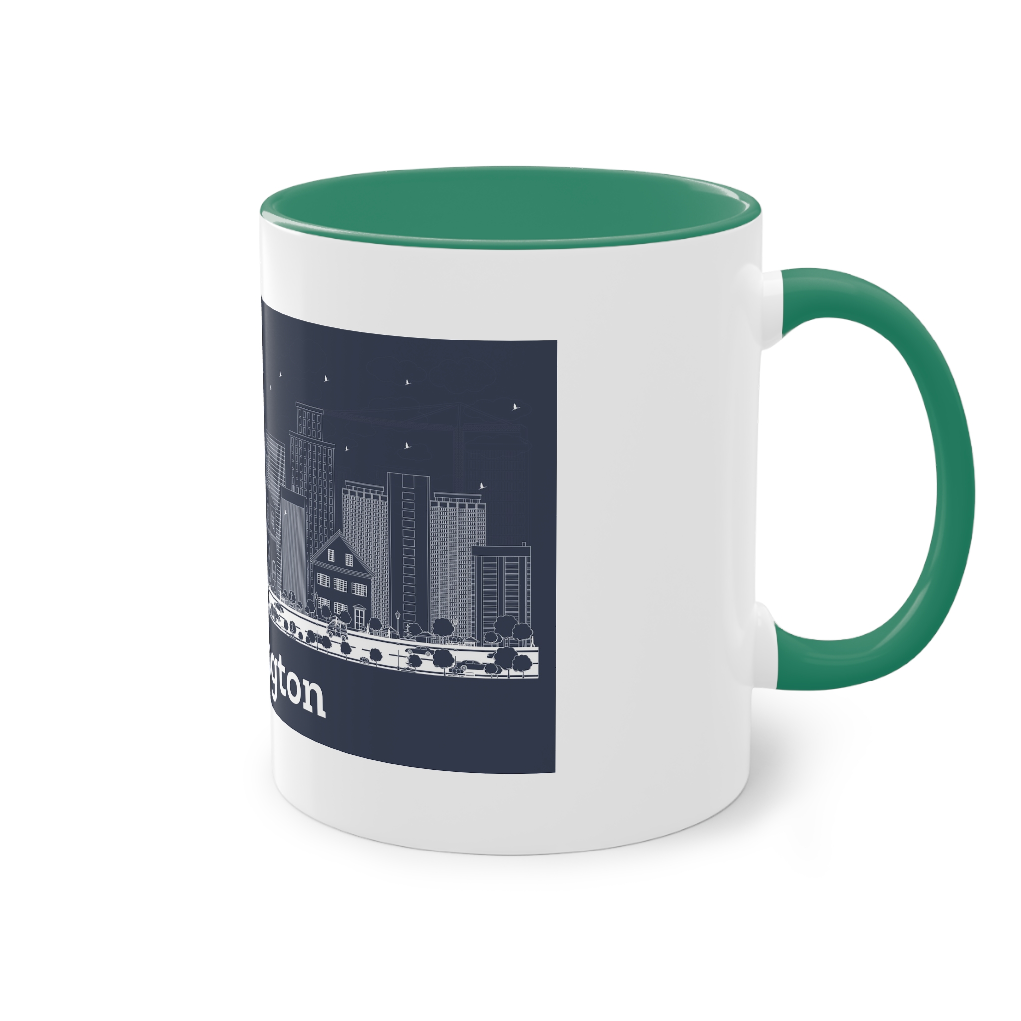 Wilmington Outline Inverse Two Tone Coffee Mug 11oz - Image 32