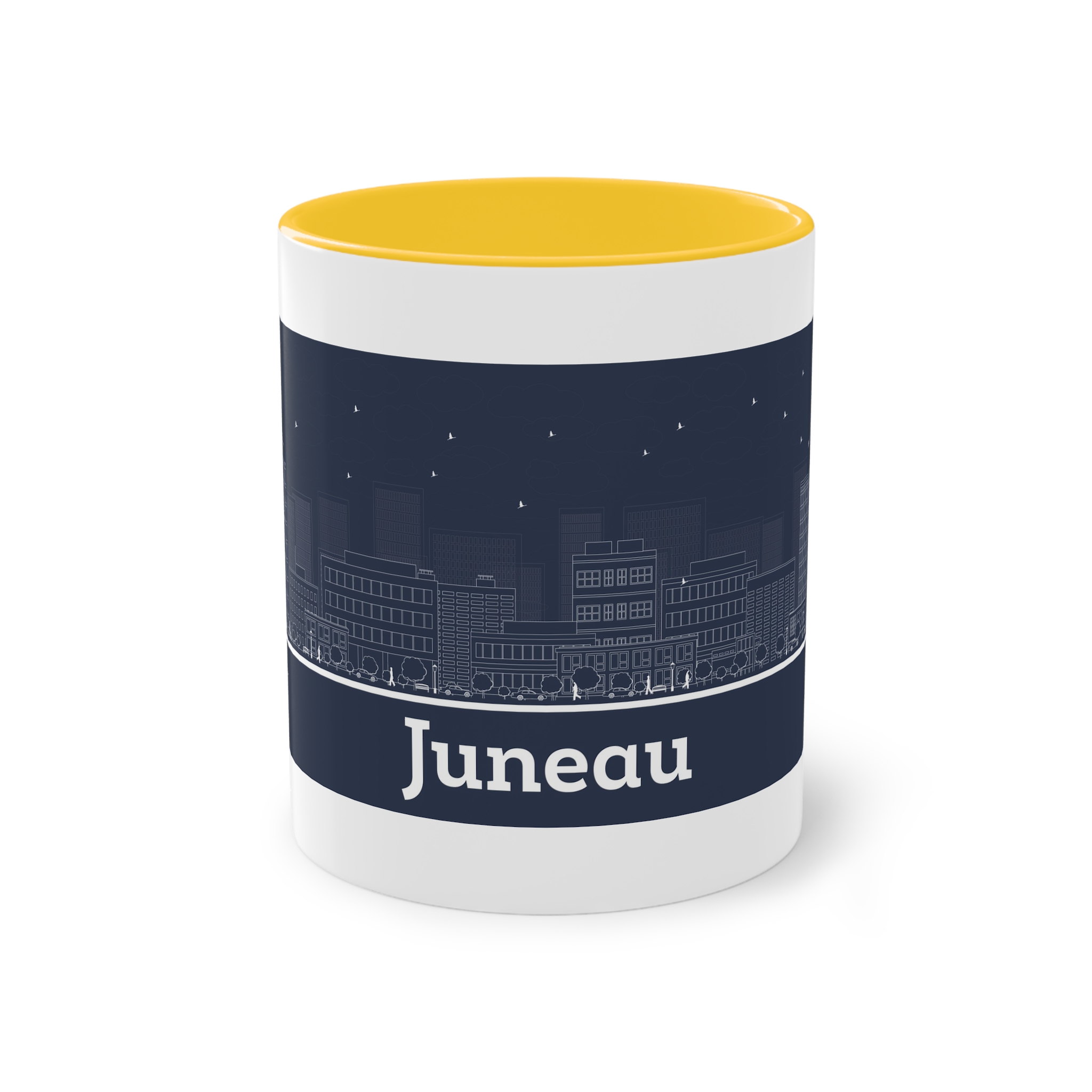 Juneau Outline Inverse Two Tone Coffee Mug 11oz - Image 17