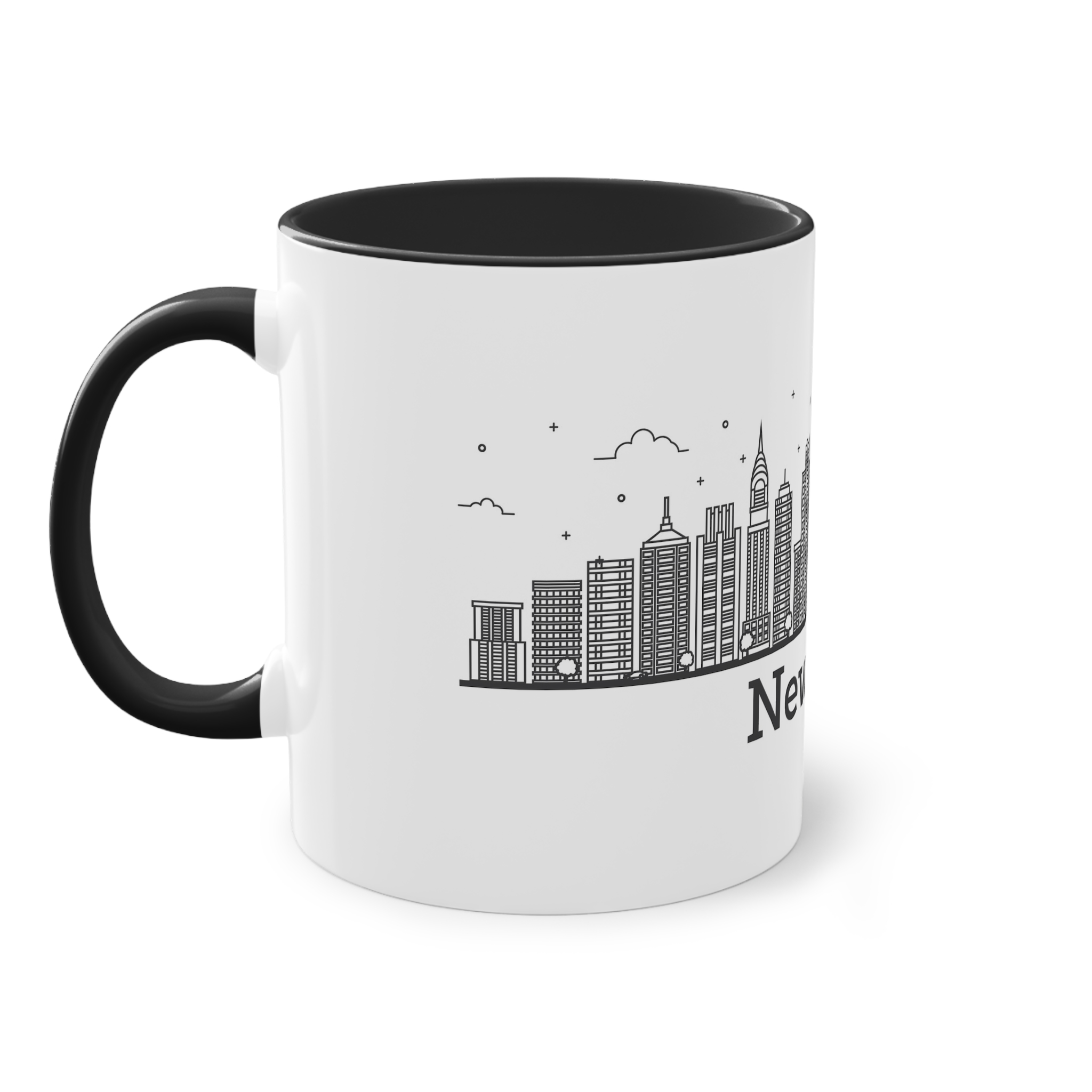 New York Outline Bold 2018 Two Tone Coffee Mug 11oz - Image 11